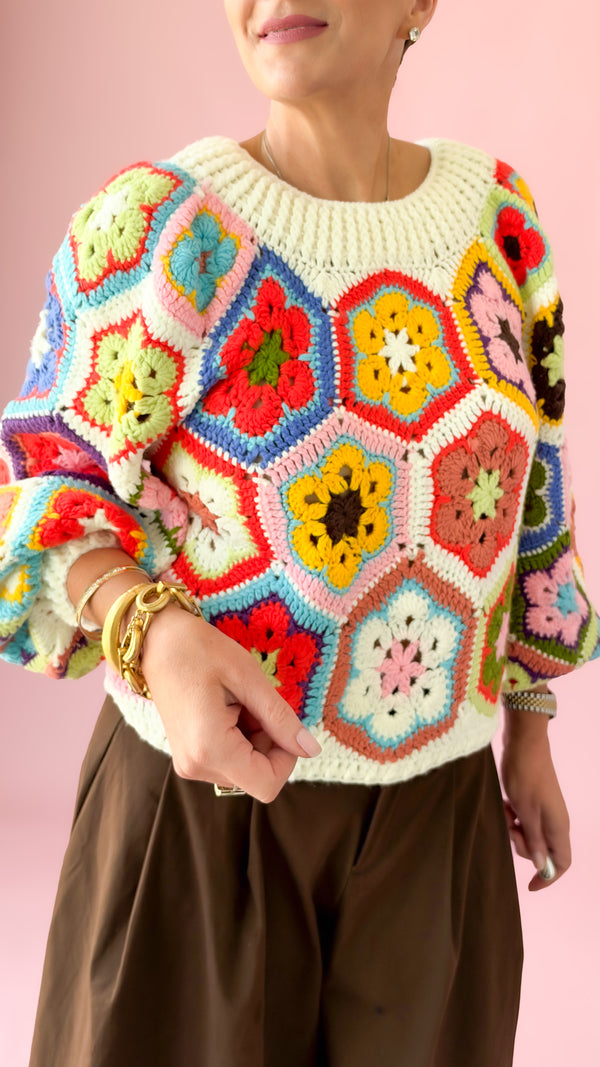 Granny Square Sweater/Multi