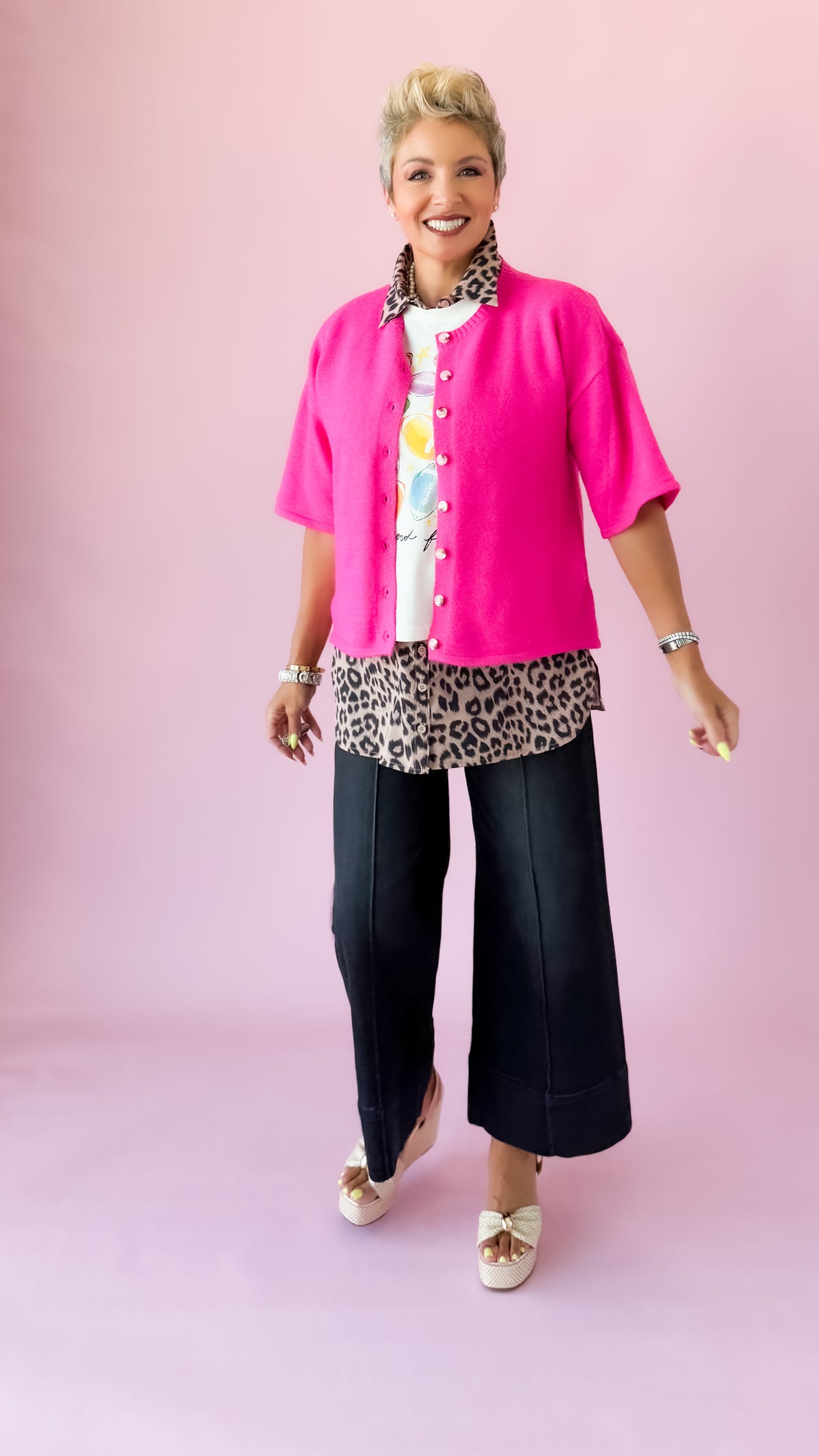 Fuchsia Knit Cardigan