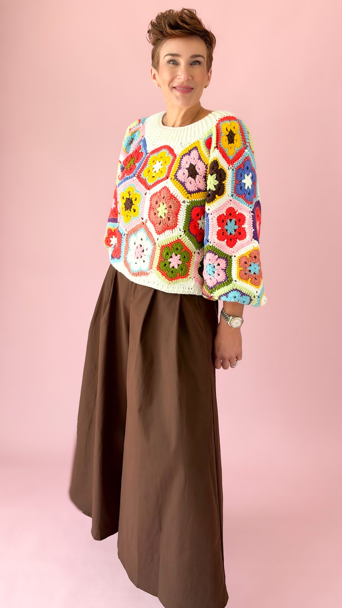 Granny Square Sweater/Multi