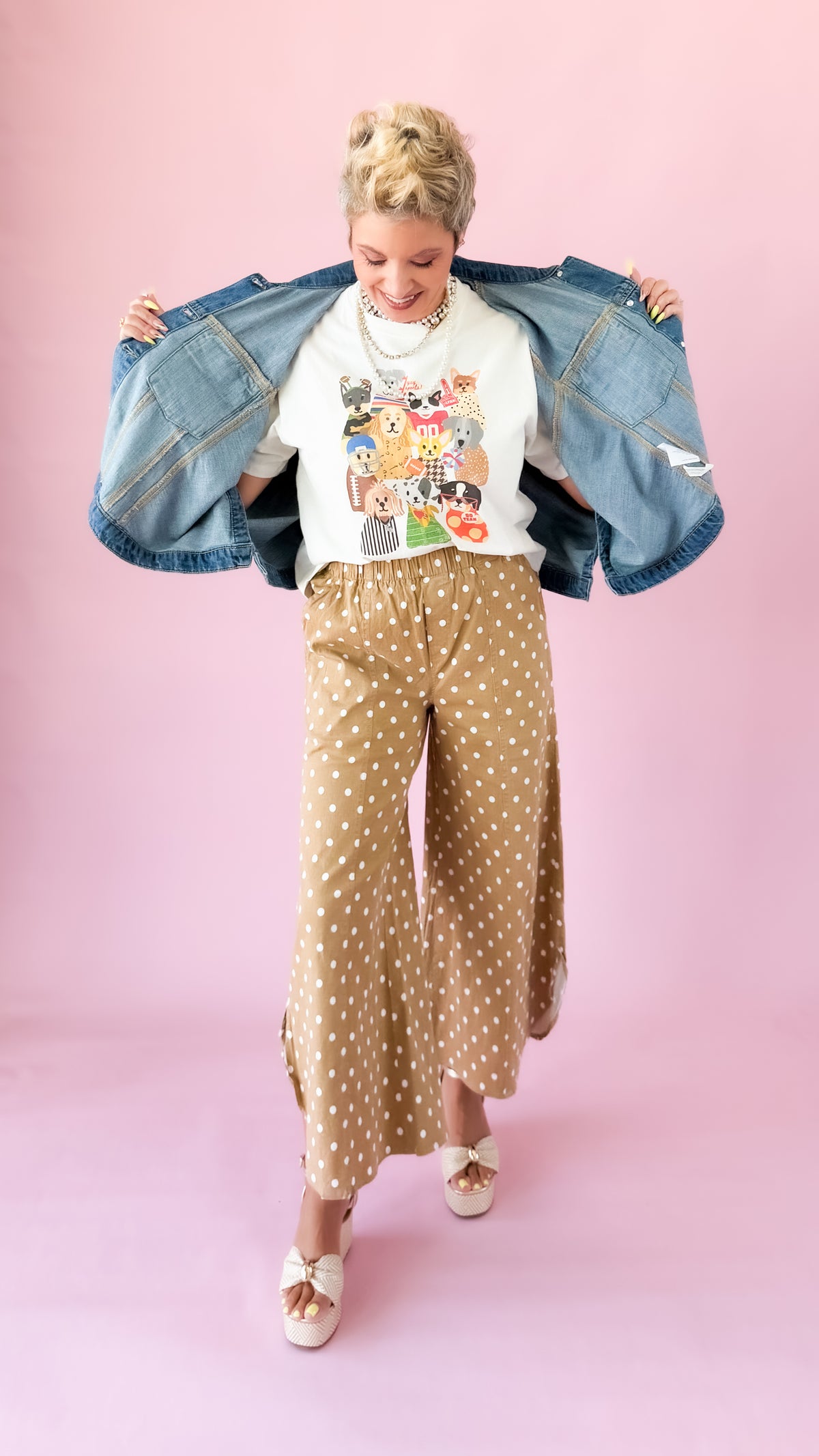 Dog Gameday Collage Crop Tee