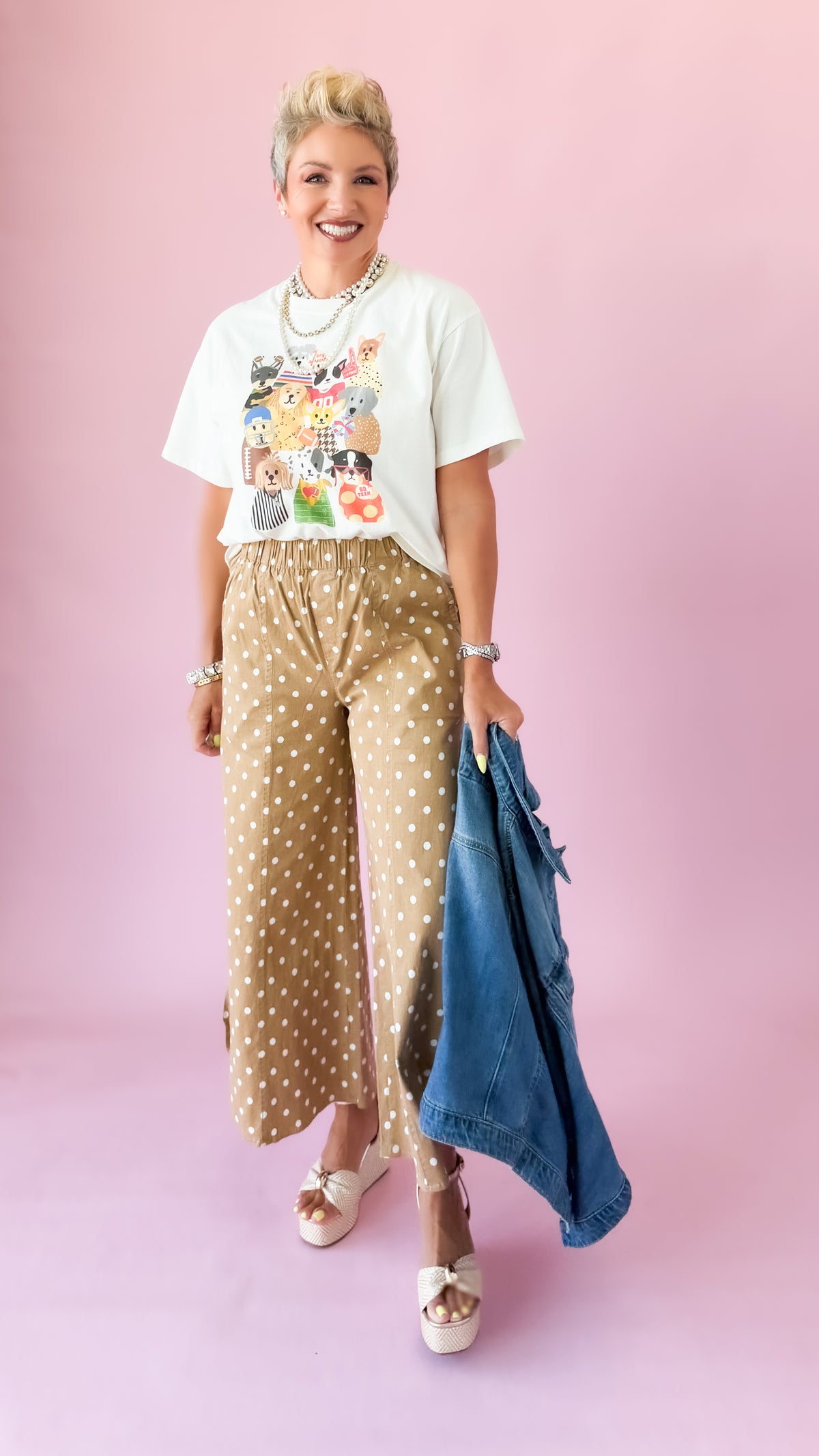 Dog Gameday Collage Crop Tee