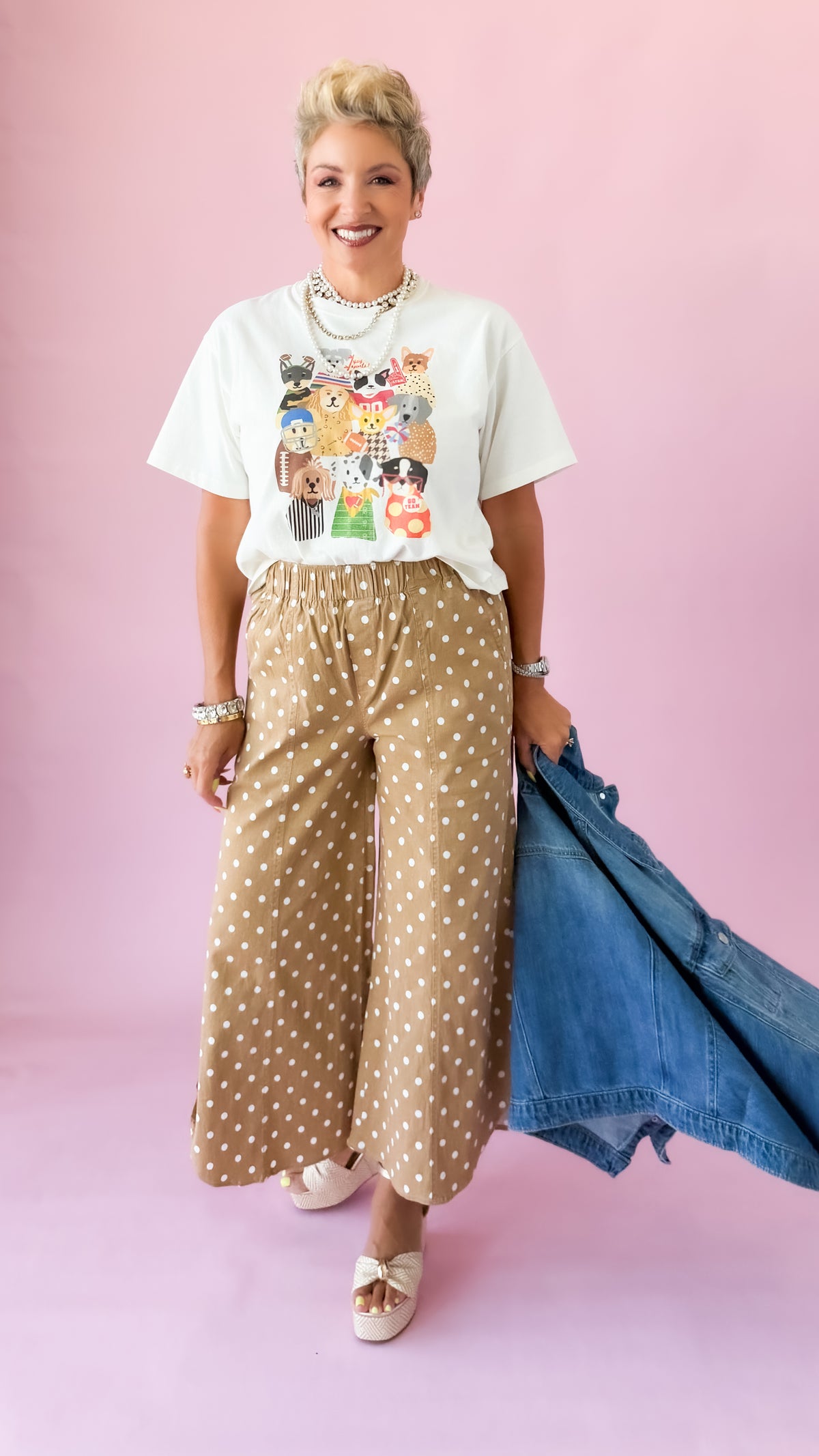 Dog Gameday Collage Crop Tee