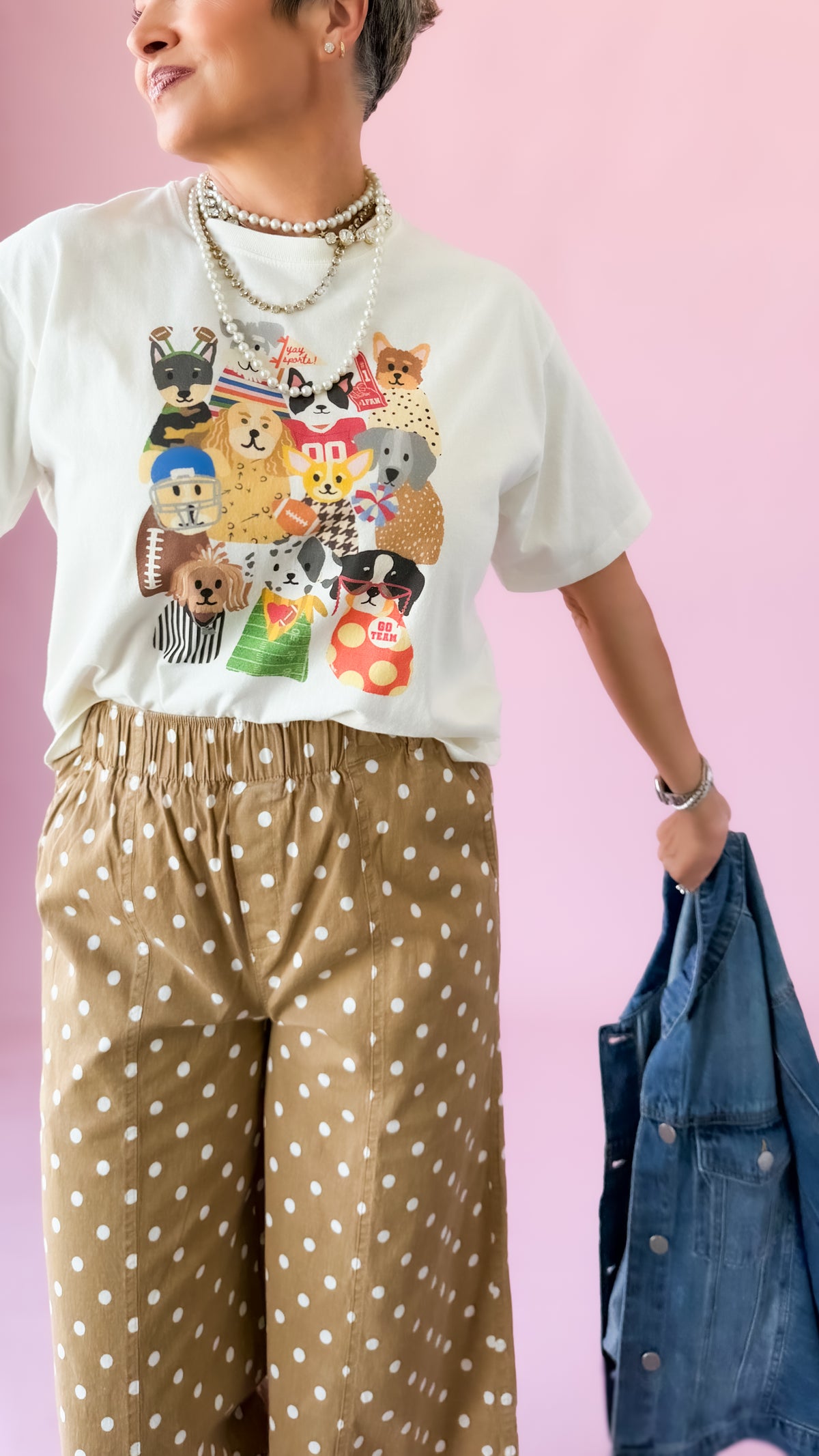 Dog Gameday Collage Crop Tee