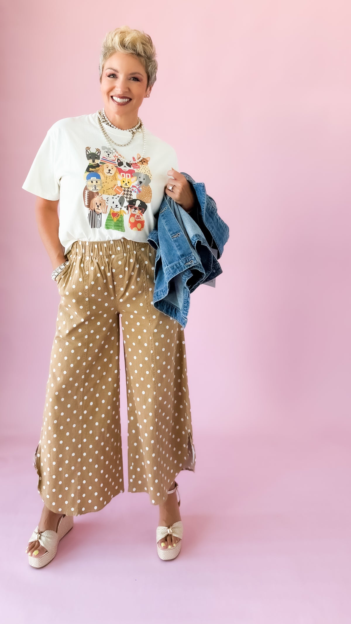 Dog Gameday Collage Crop Tee