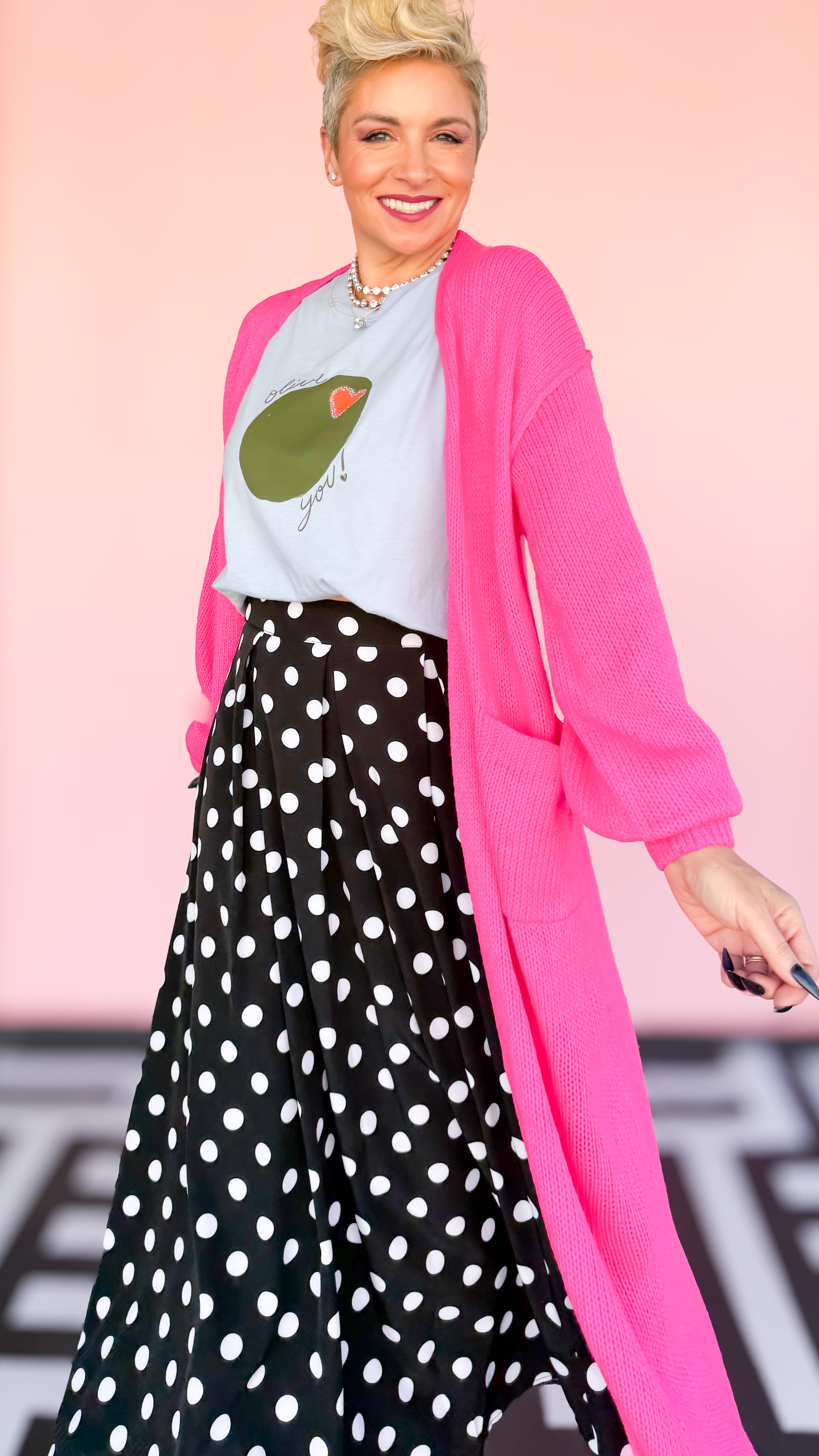 Knit Duster/Hot Pink