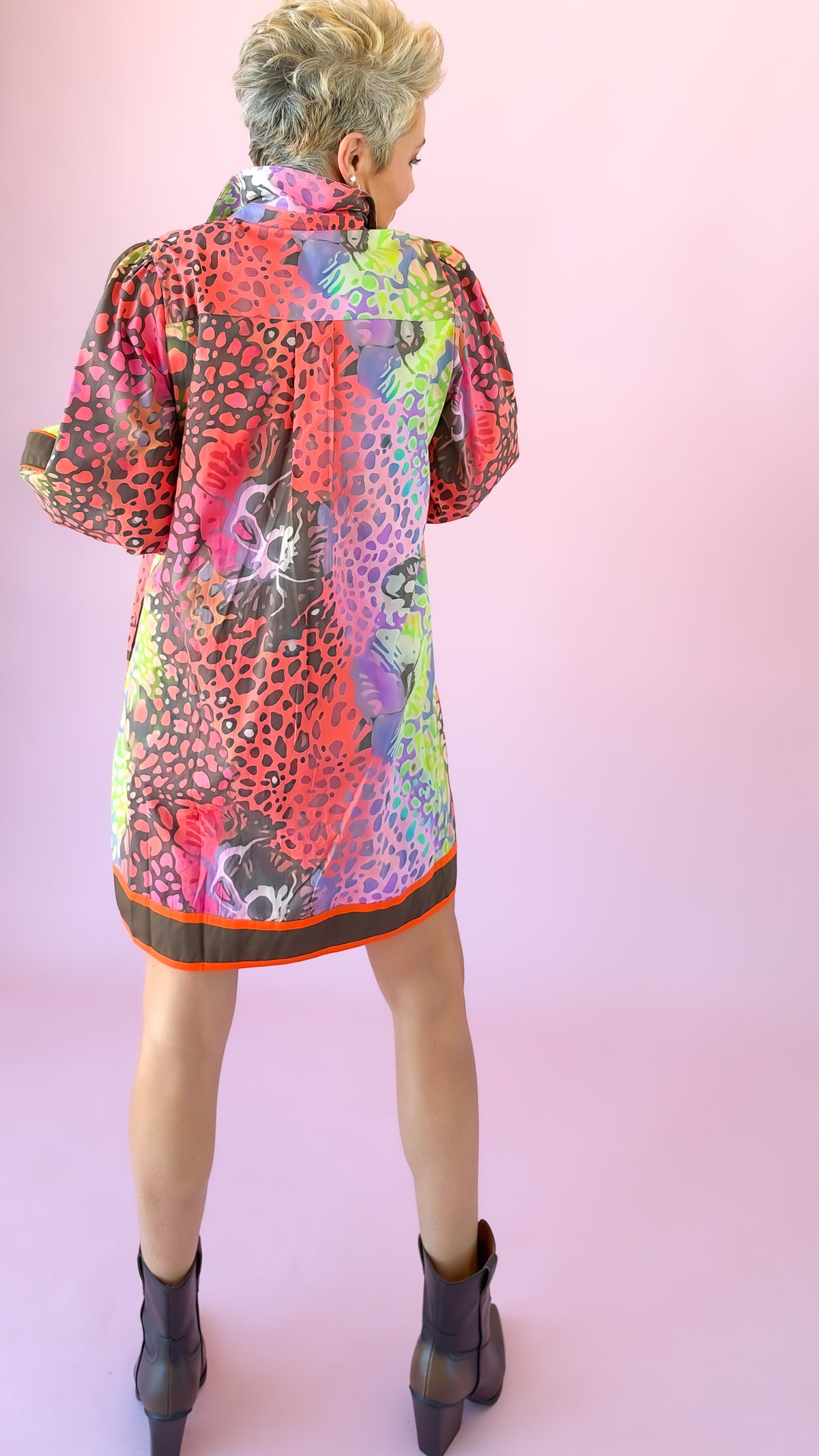 Leopard Color Wave Mini Dress