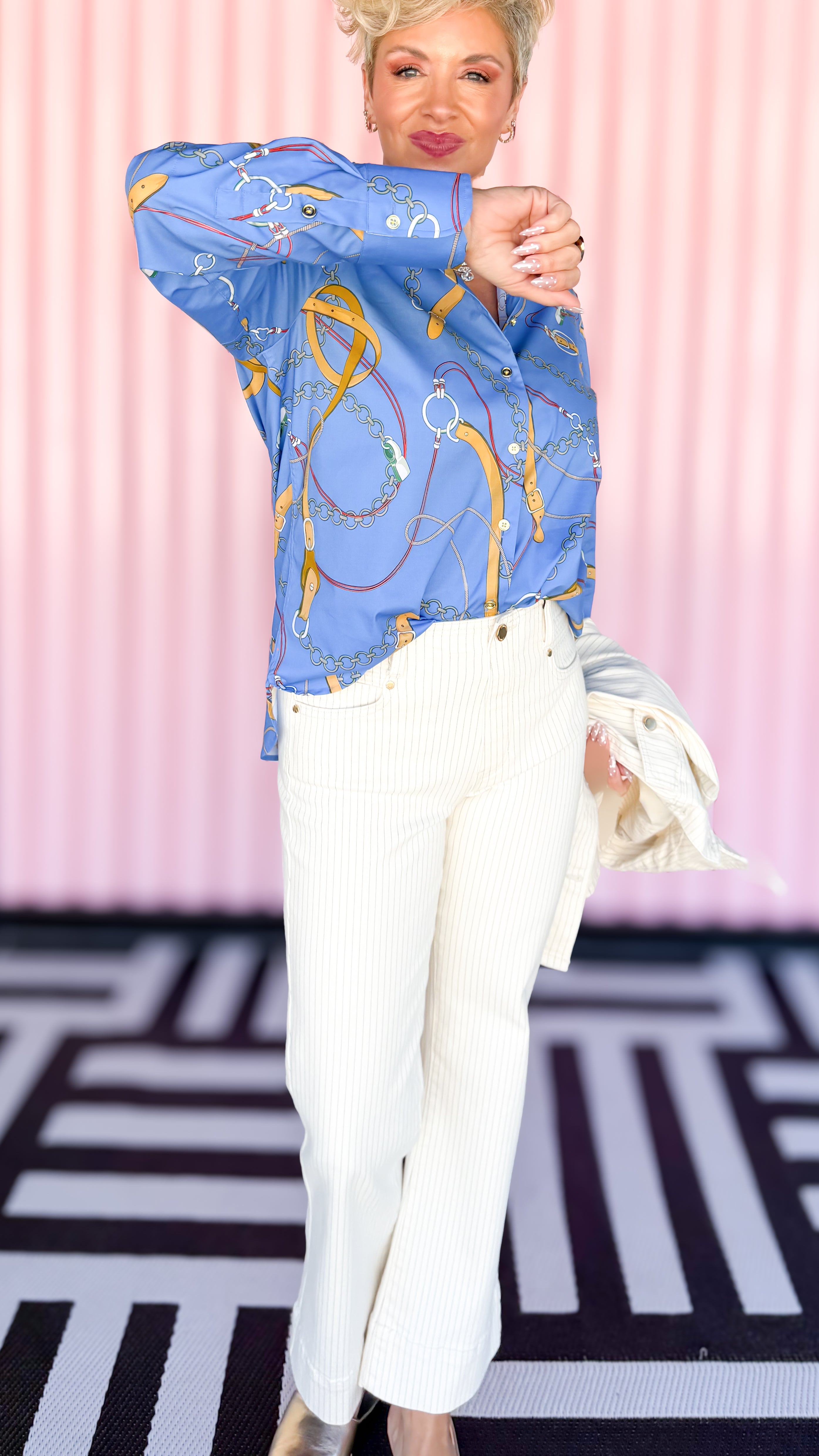 Margot Chain Medley Blouse/Blue