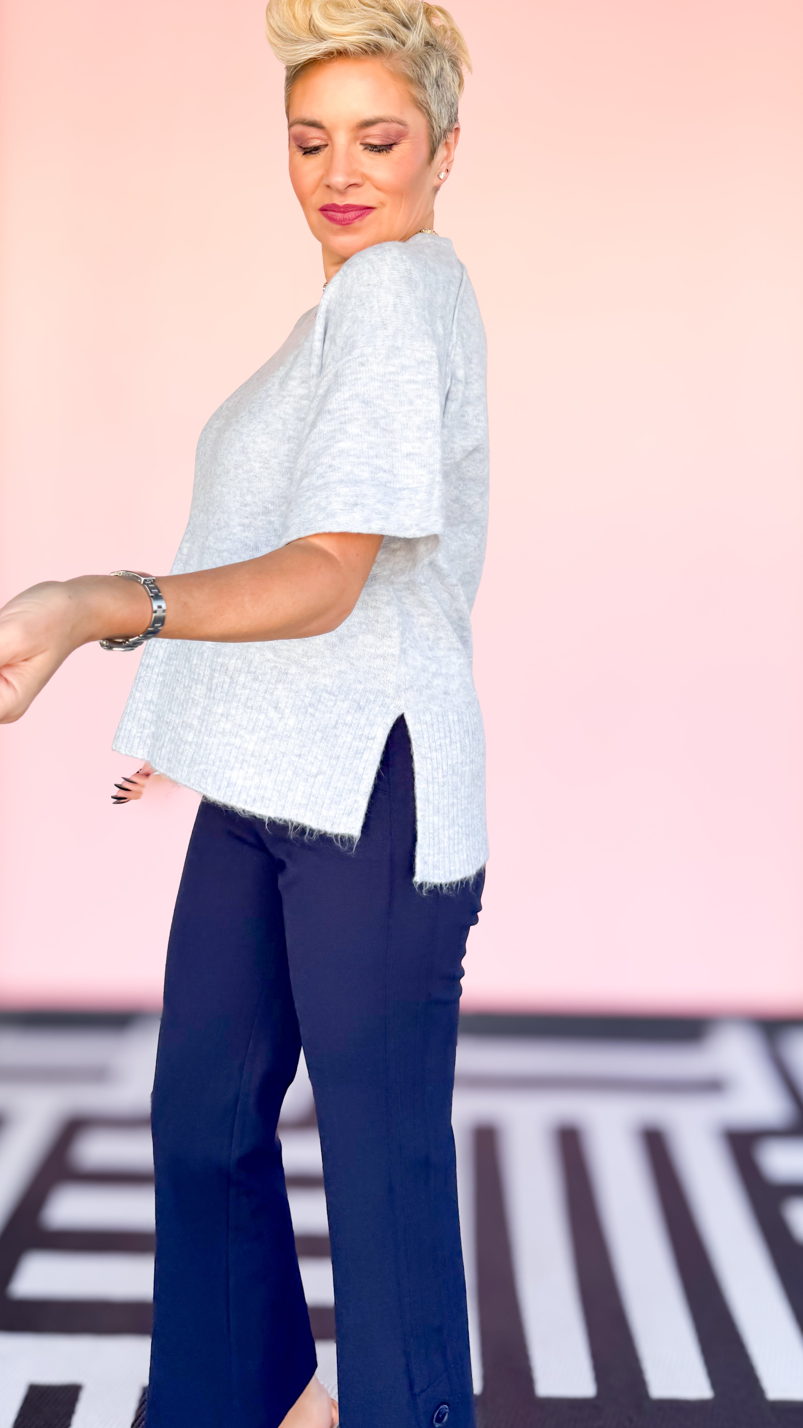 Catrina Short Sleeve Sweater/Blue