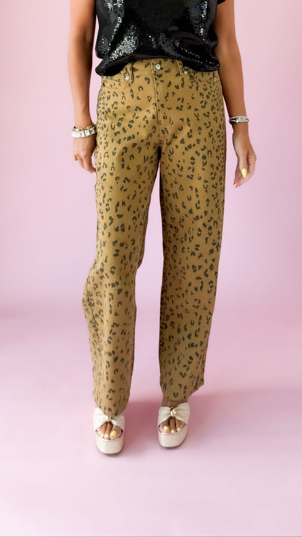 Tessa Cheetah Pants/Camel