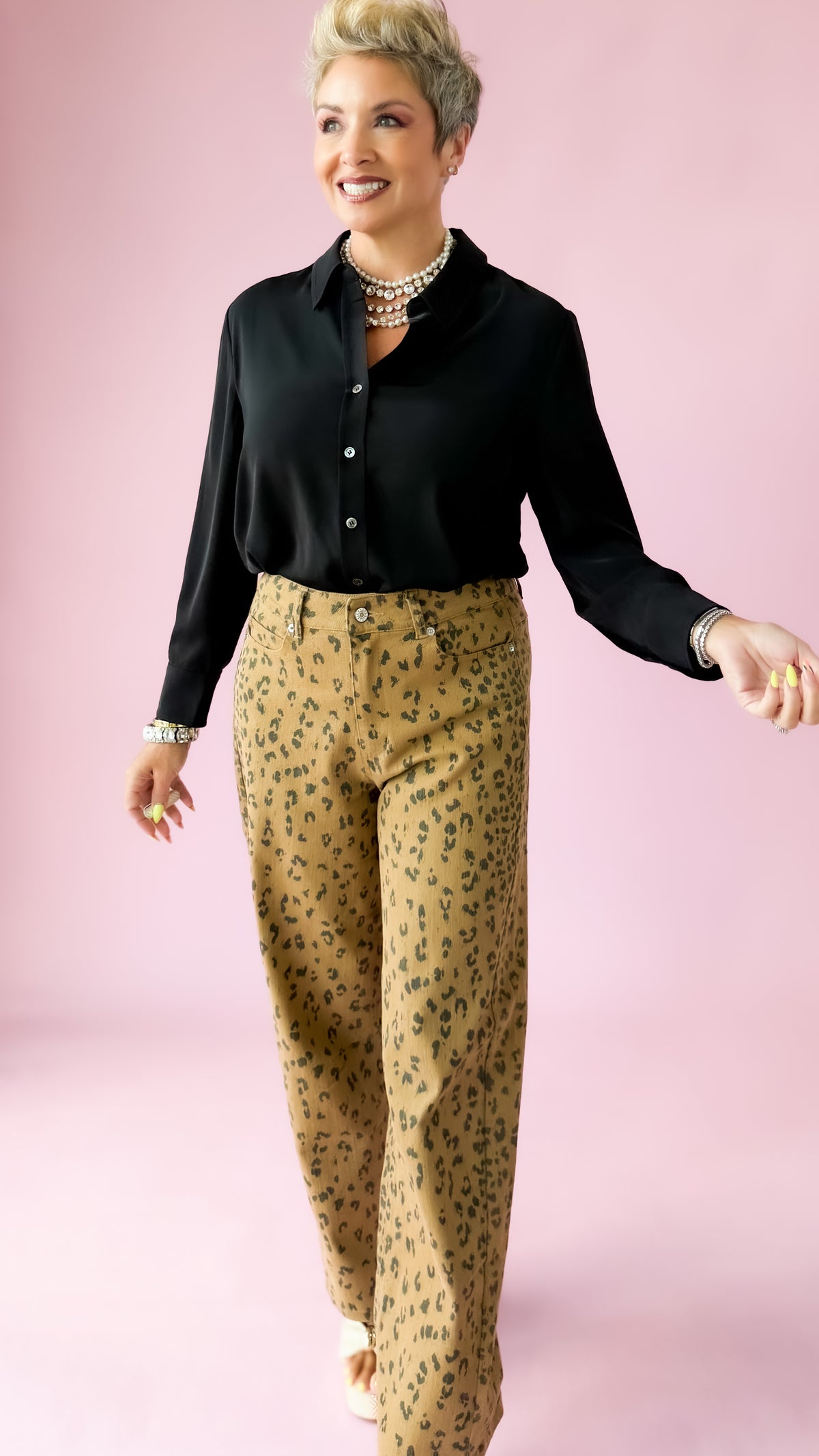Tessa Cheetah Pants/Camel