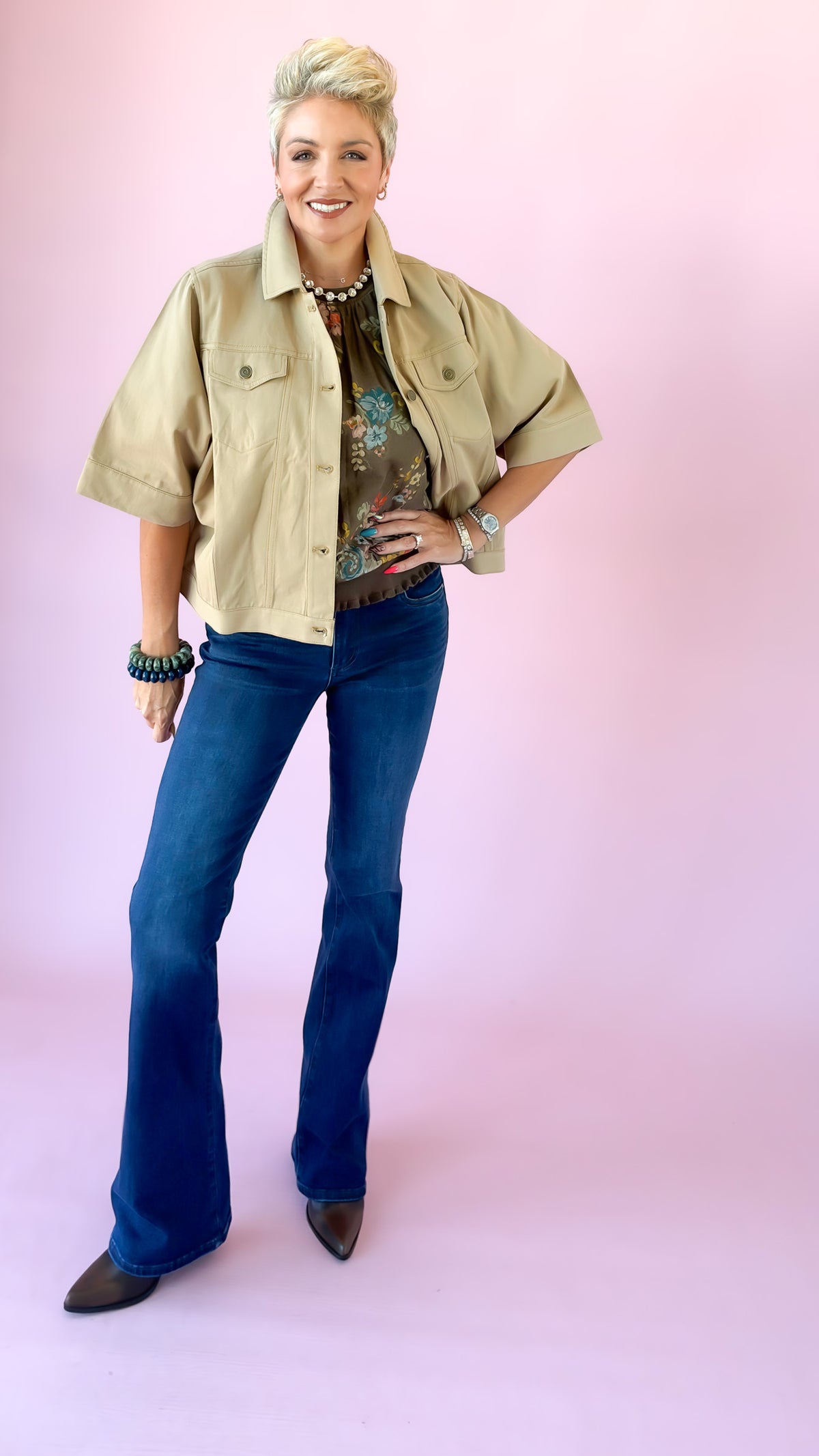 Oversized Twill Jacket/Taupe