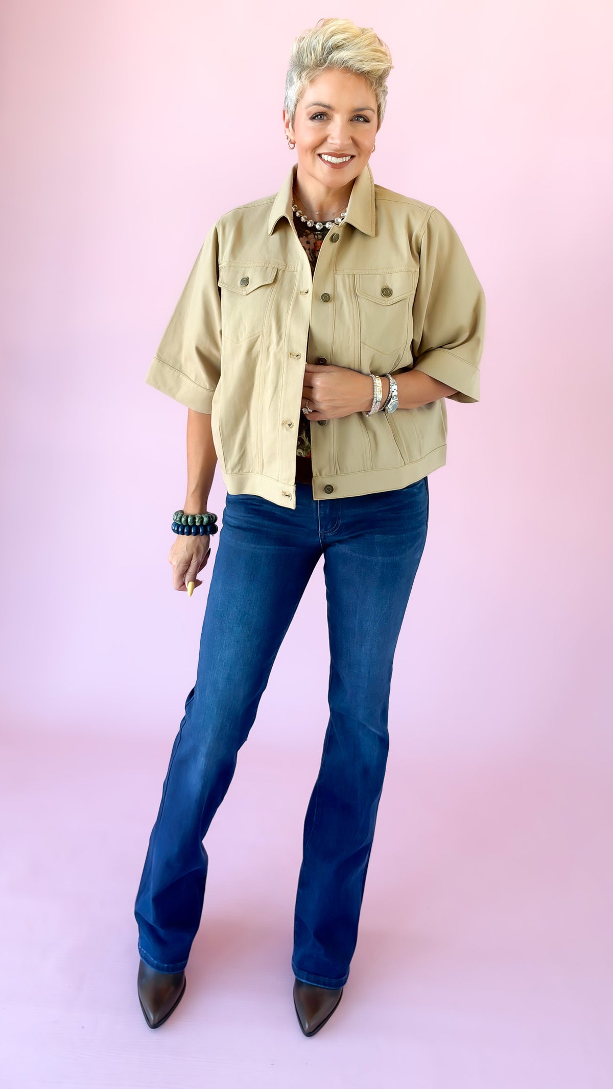 Oversized Twill Jacket/Taupe