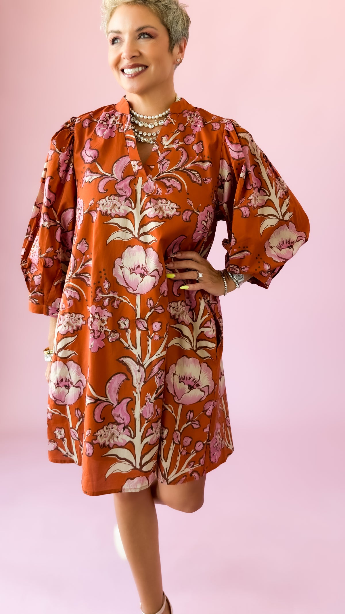 Rhetta Mini Dress/Rust