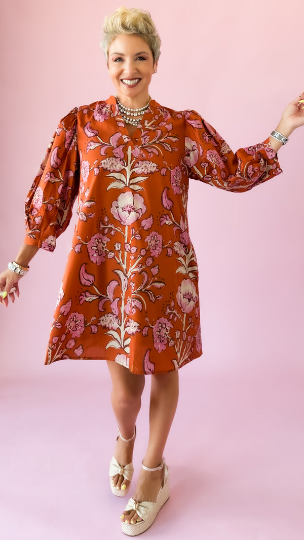 Rhetta Mini Dress/Rust