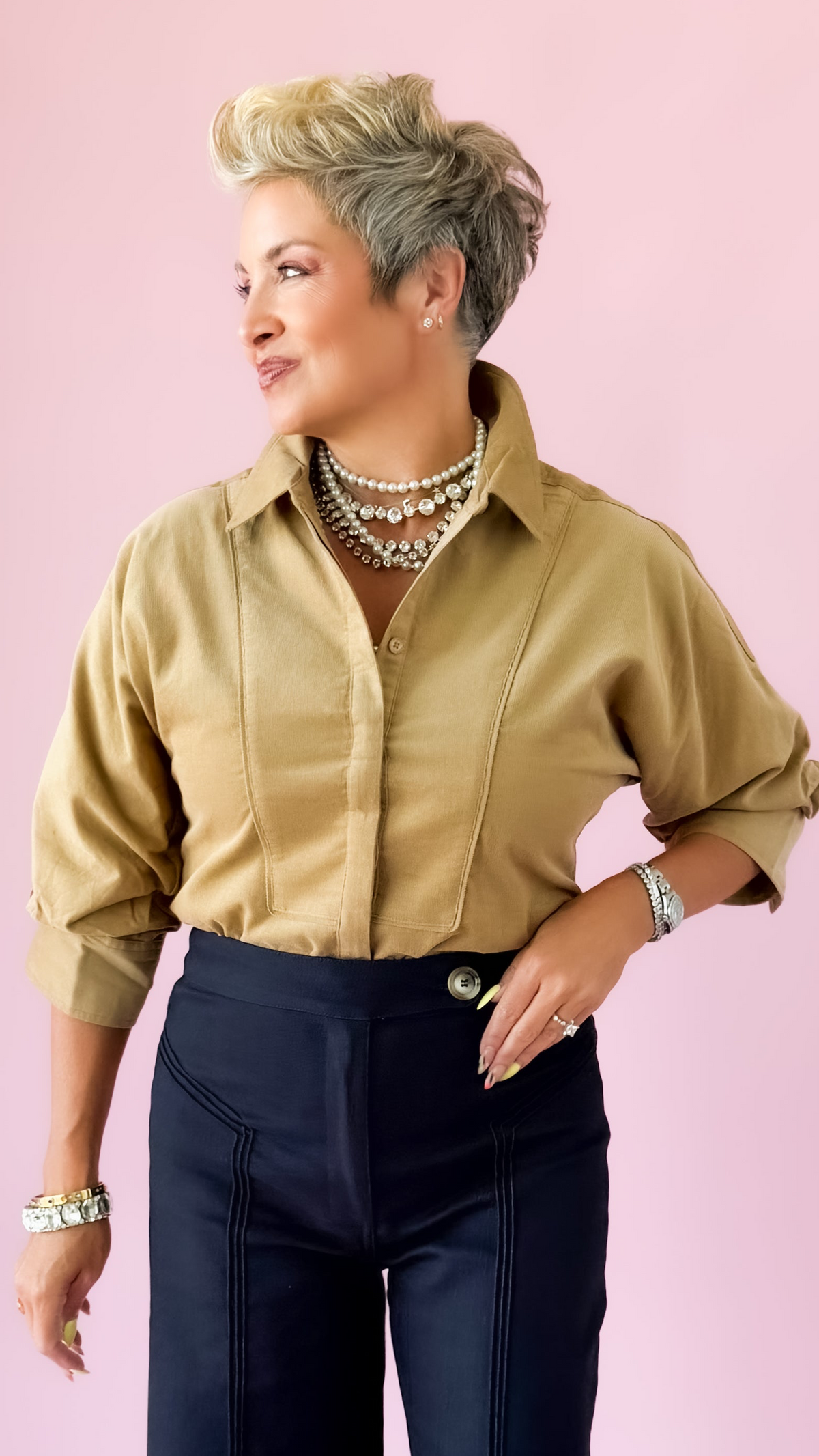 Corduroy Button Down/Camel