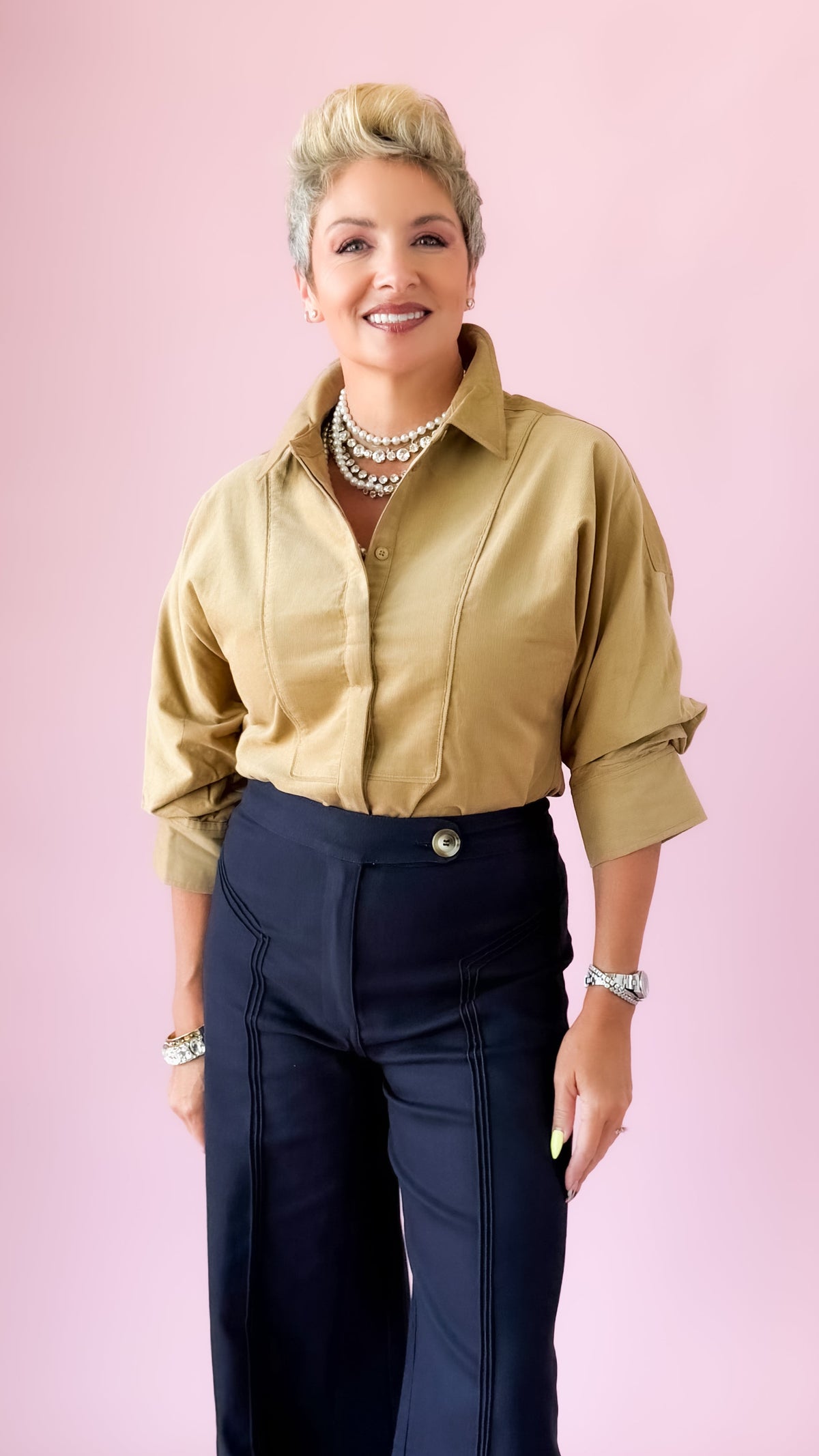 Corduroy Button Down/Camel
