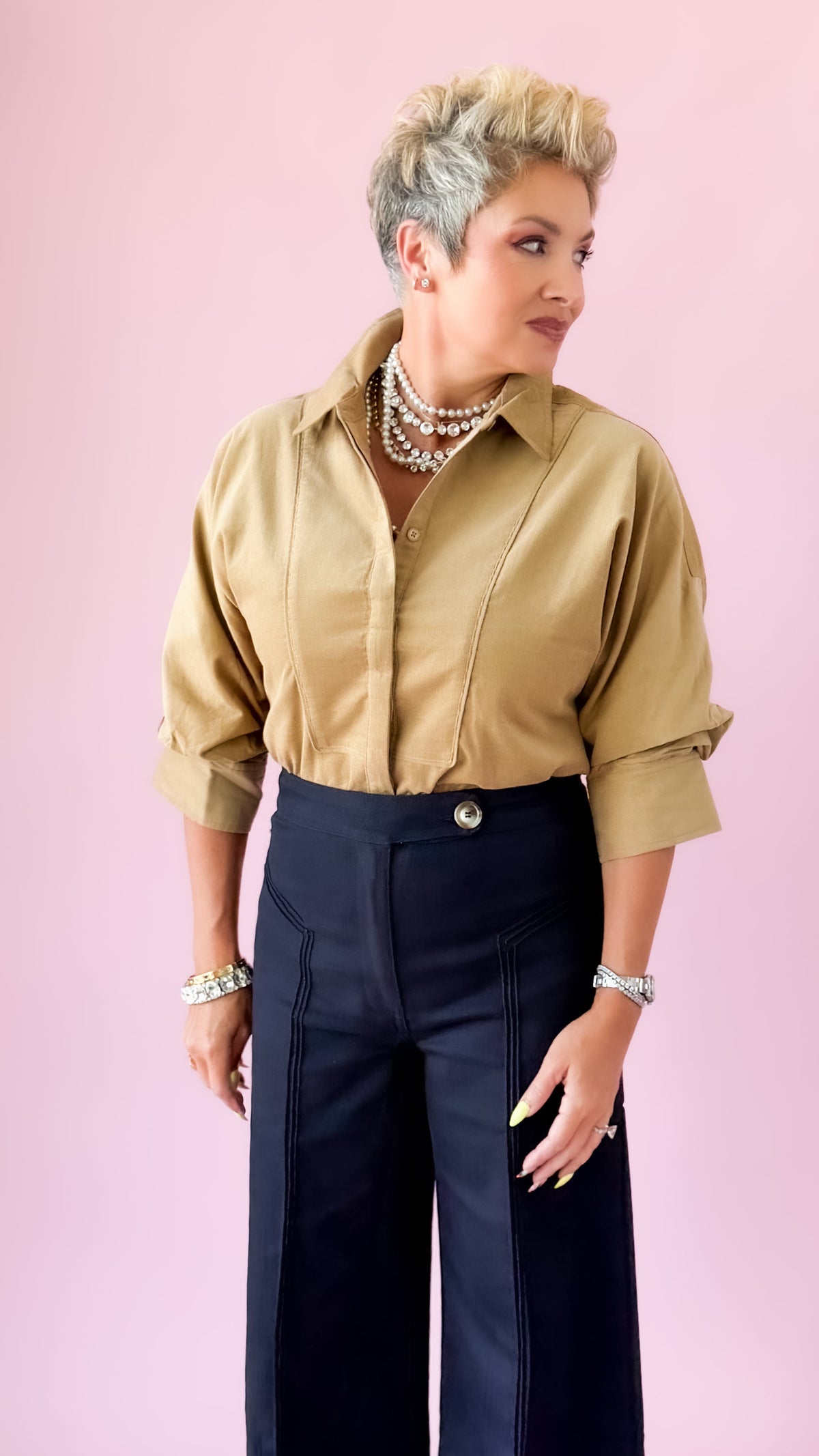 Corduroy Button Down/Camel