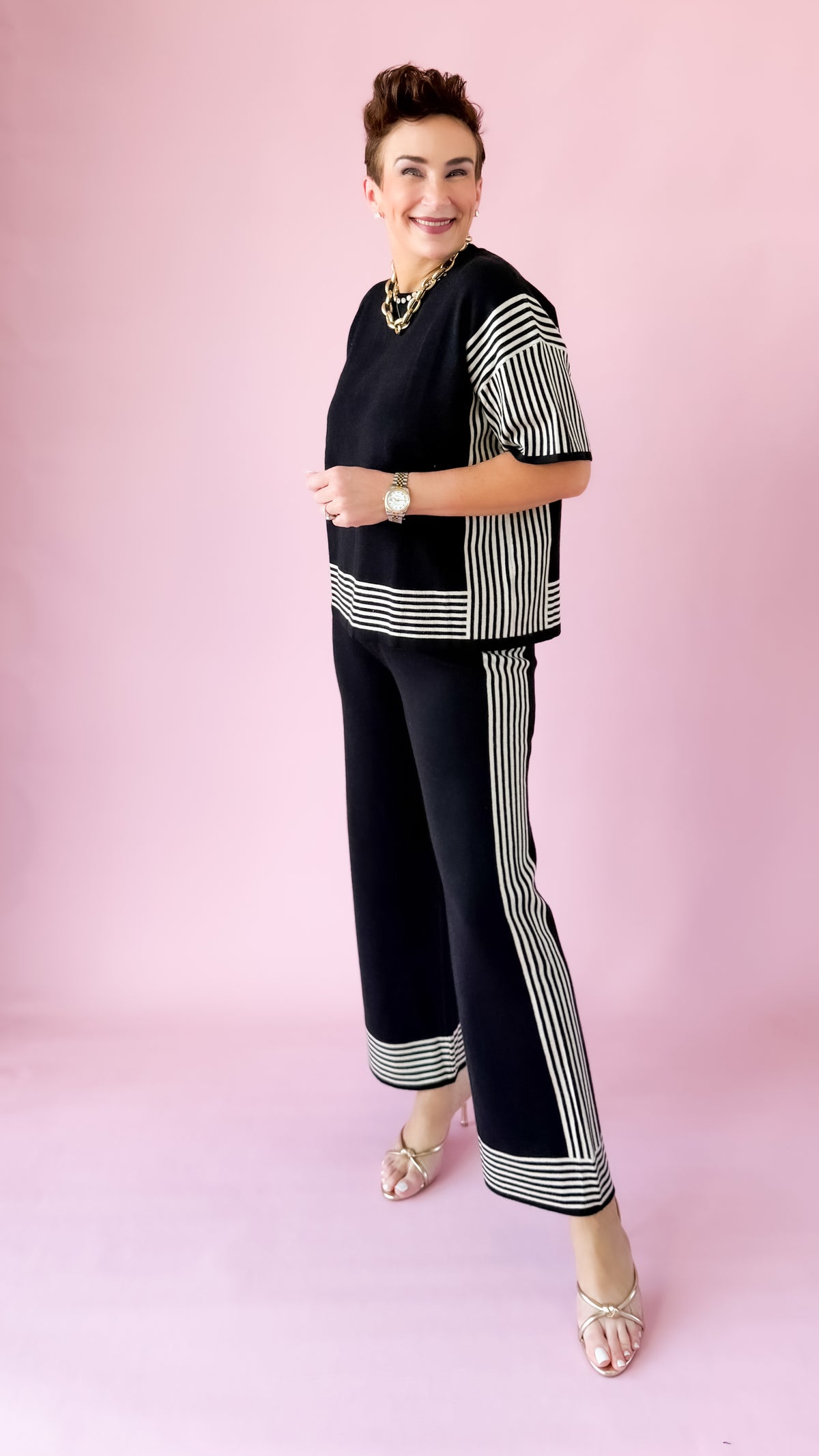 Abstract Luxe Pants/Black