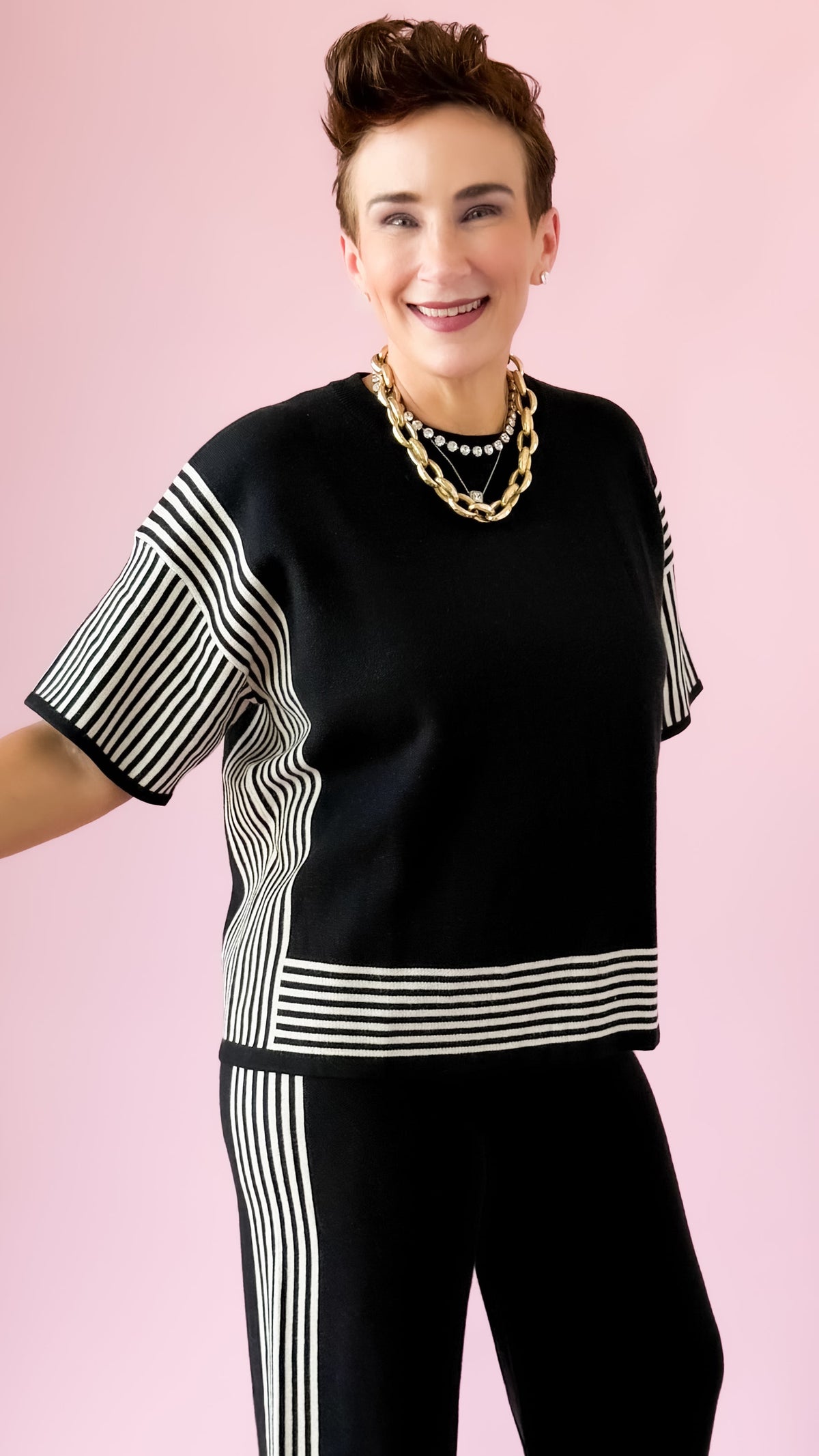 Abstract Luxe Top/Black