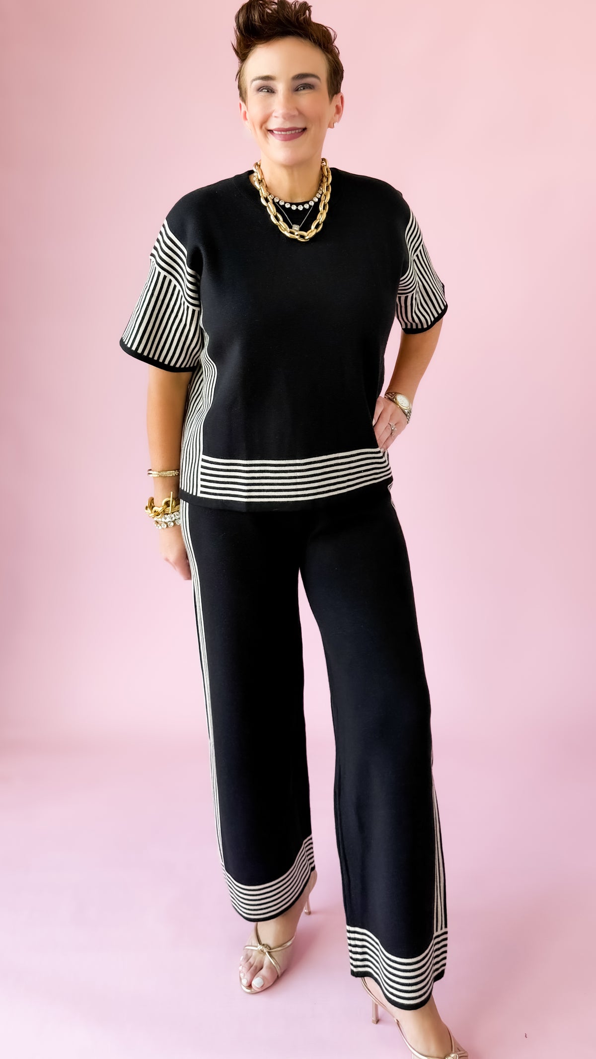 Abstract Luxe Pants/Black