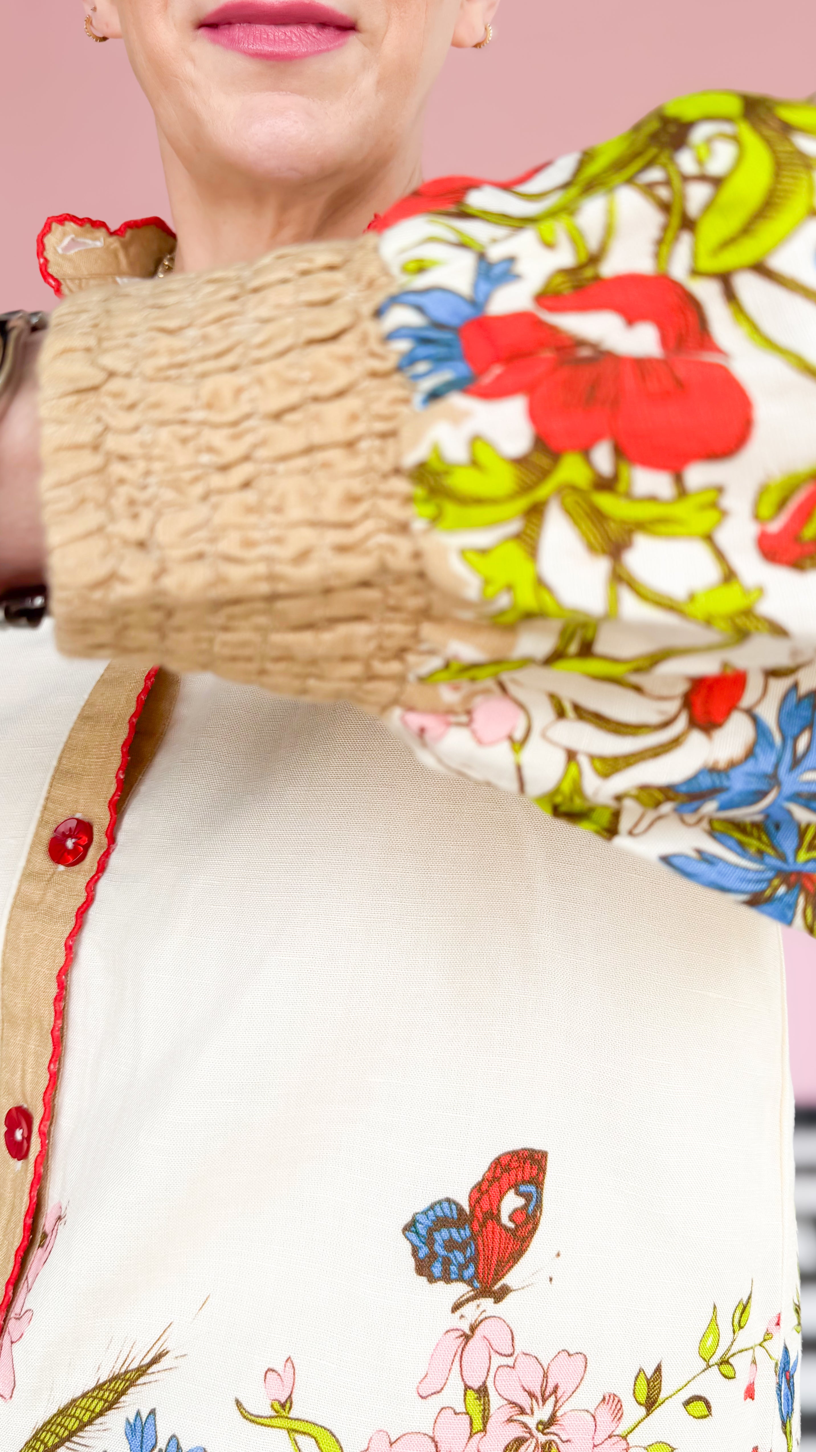 Butterfly Garden Linen Blouse - The BLVD