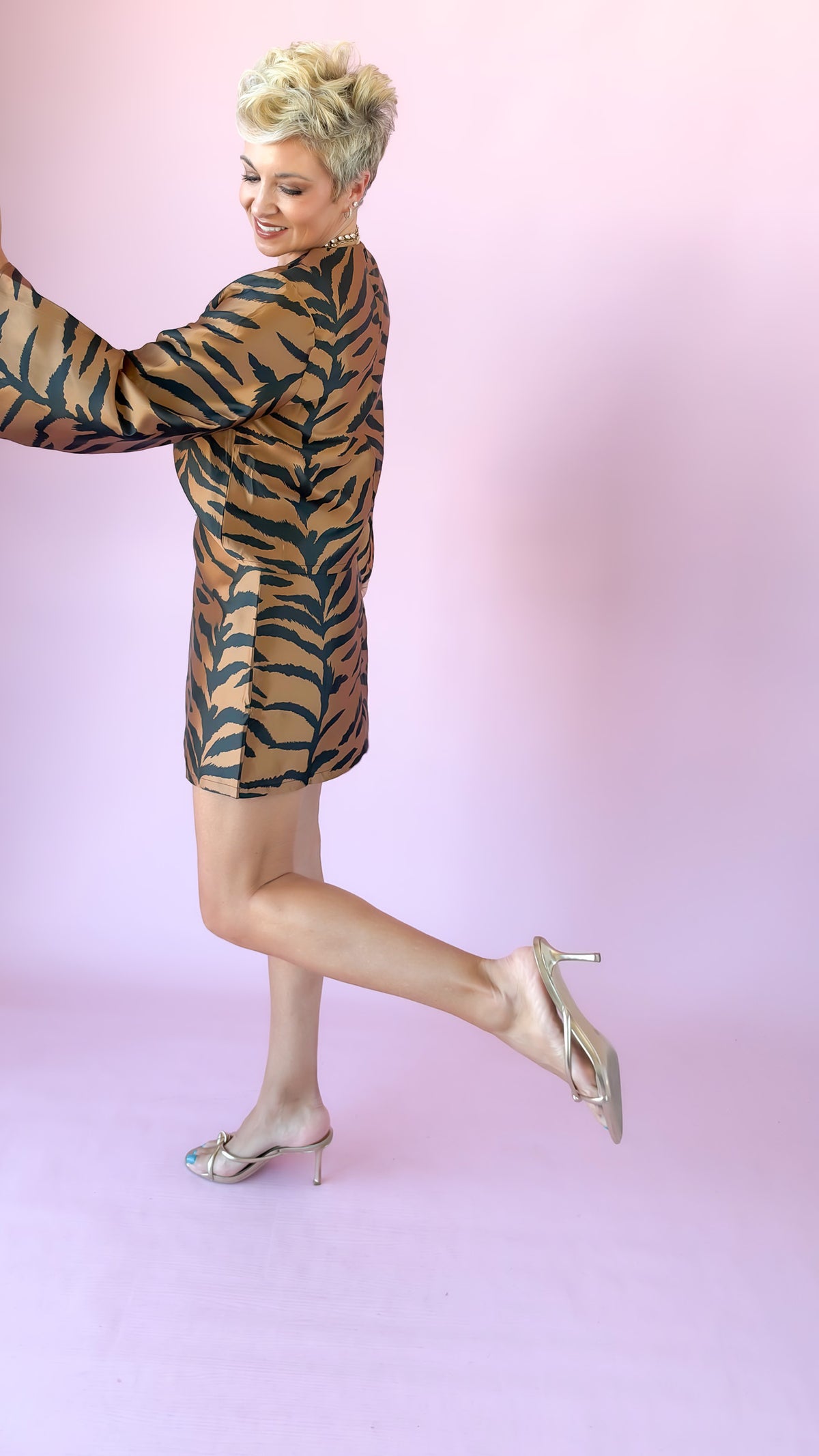 Tiger Mini Skirt/Brown/Black