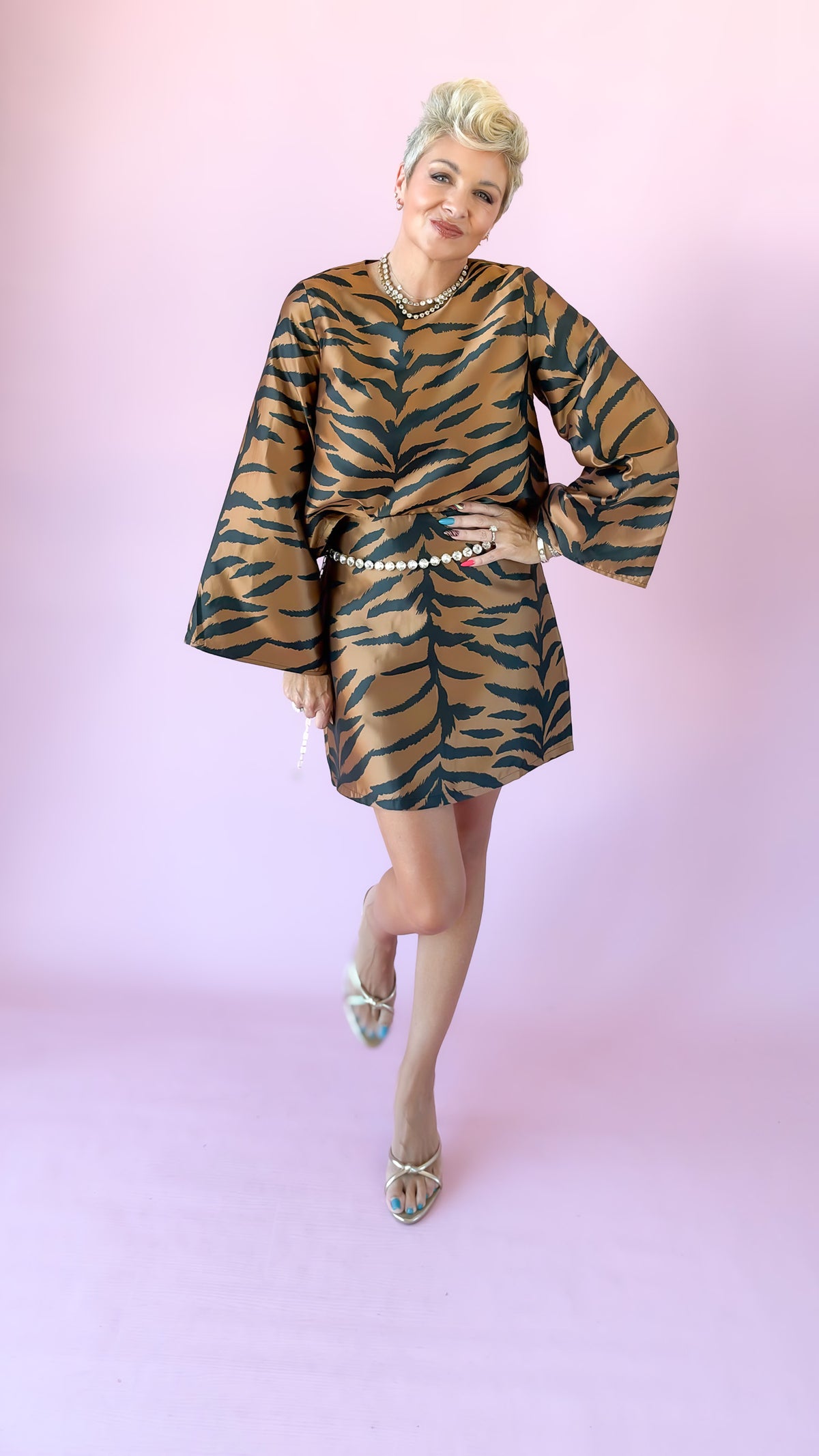 Tiger Mini Skirt/Brown/Black