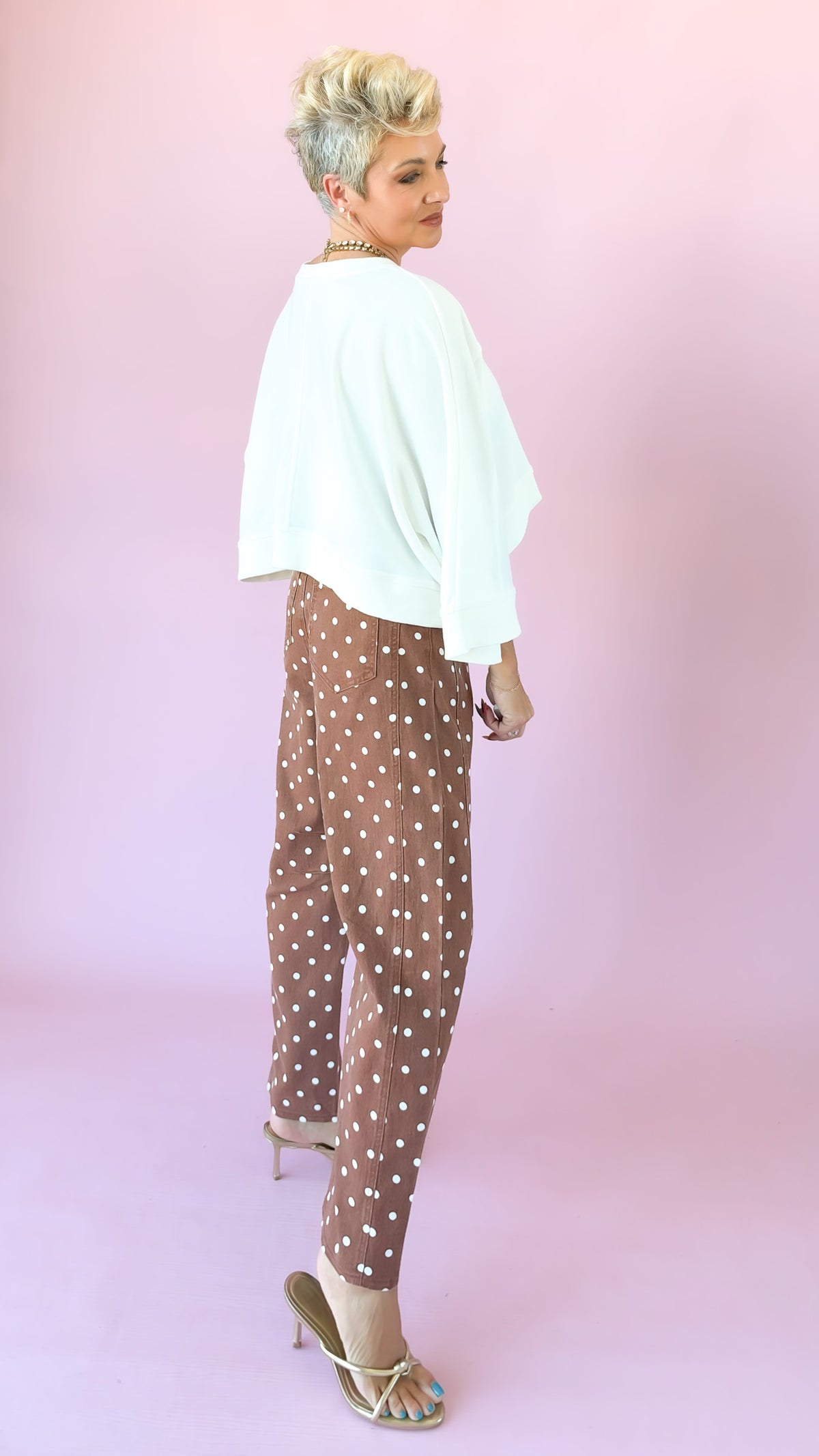 Ovette Barrel Leg Jeans/Brown