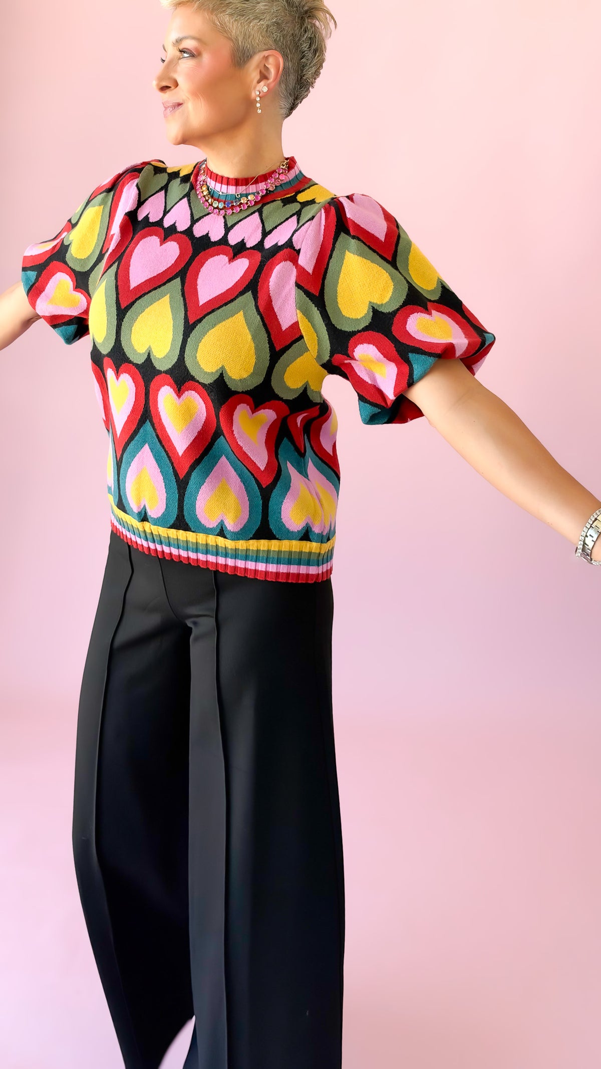 Lovers Puff Sleeve Top/Multi