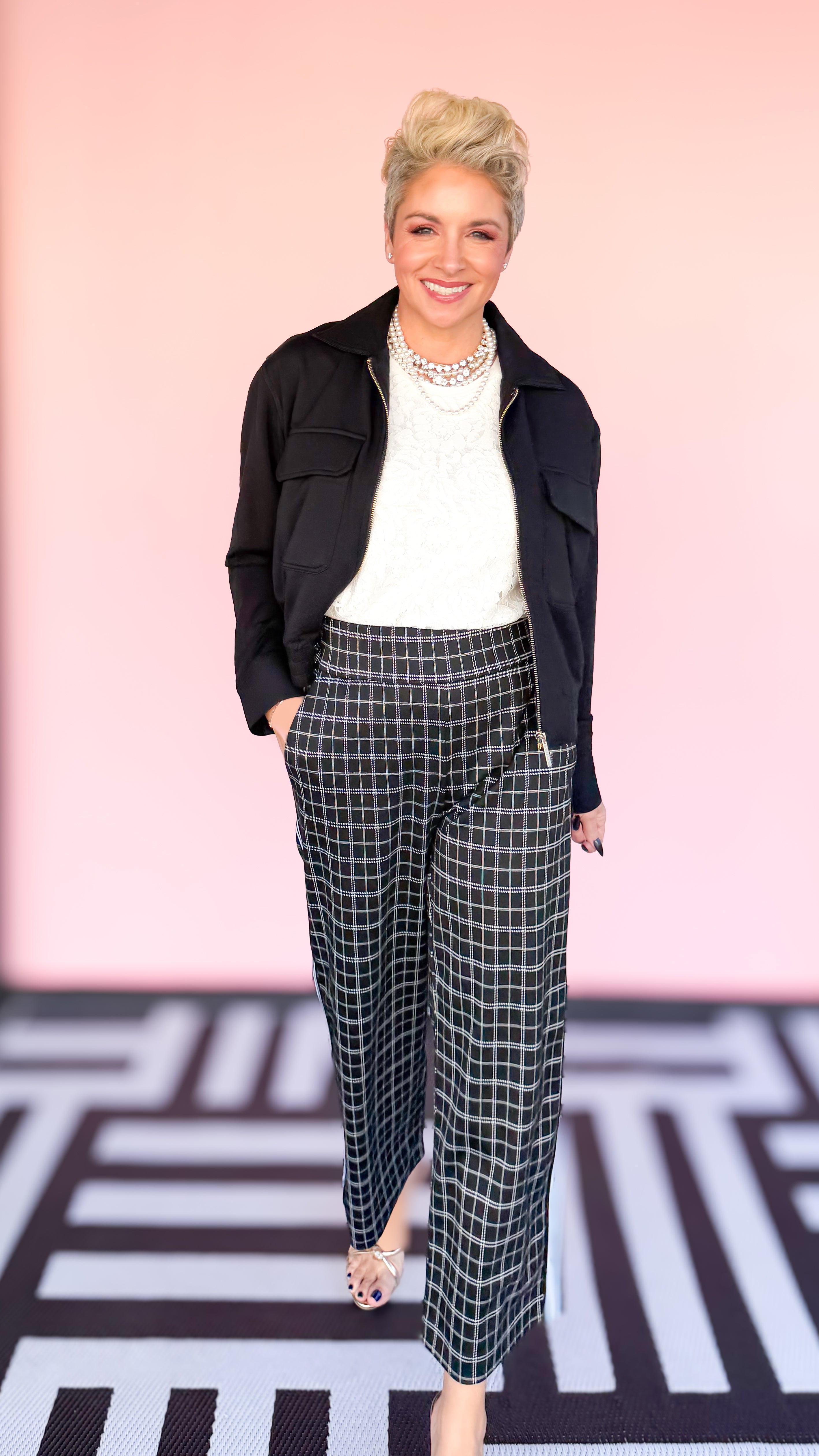 SLEEVELESS LACE/KNIT TOP/Cream