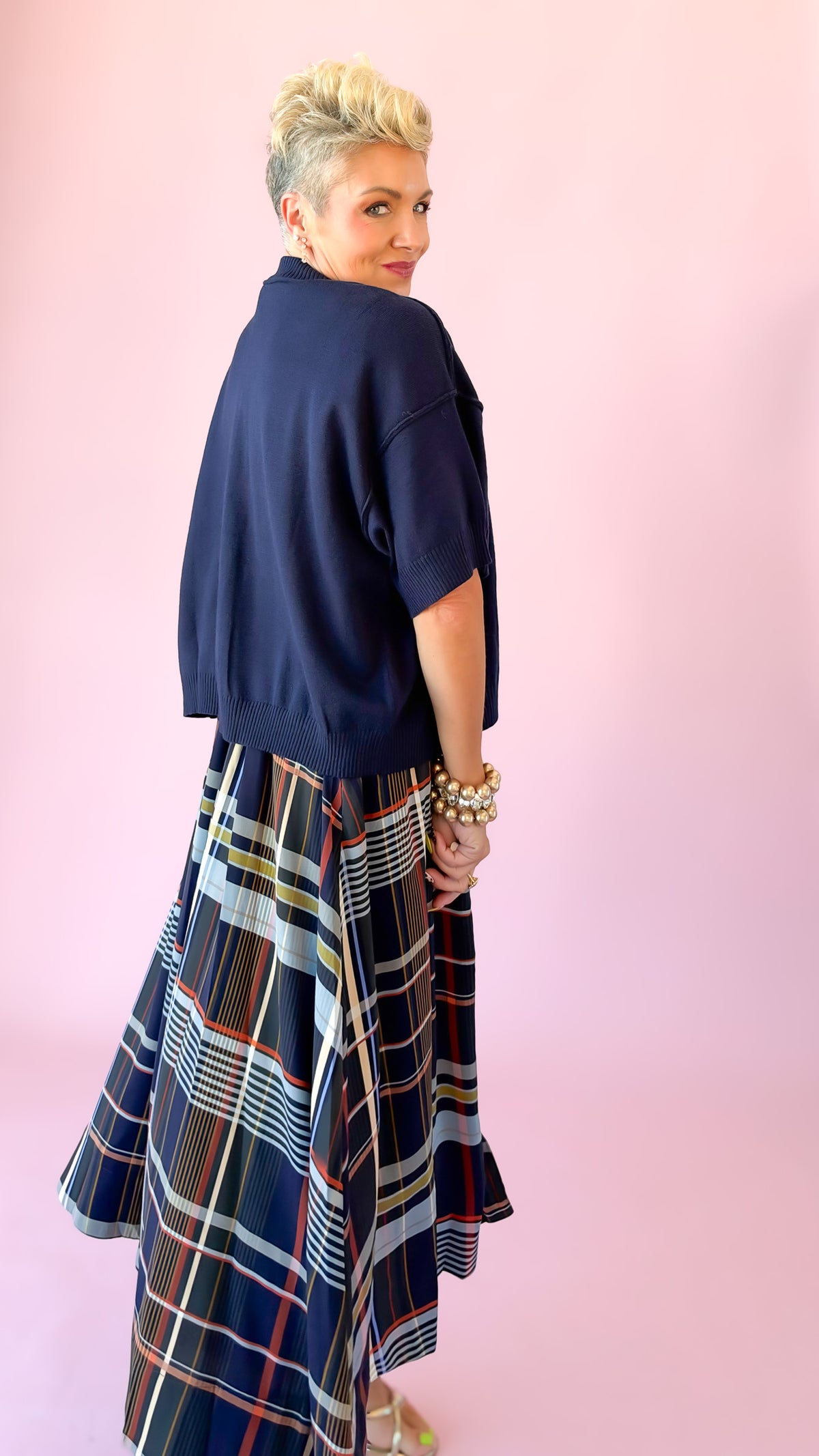 Crewneck Cardigan/Navy
