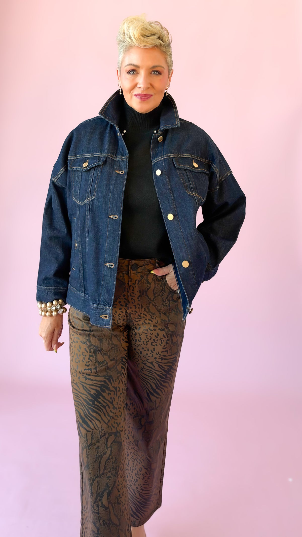 Drop Shoulder Jean Jacket/Indigo
