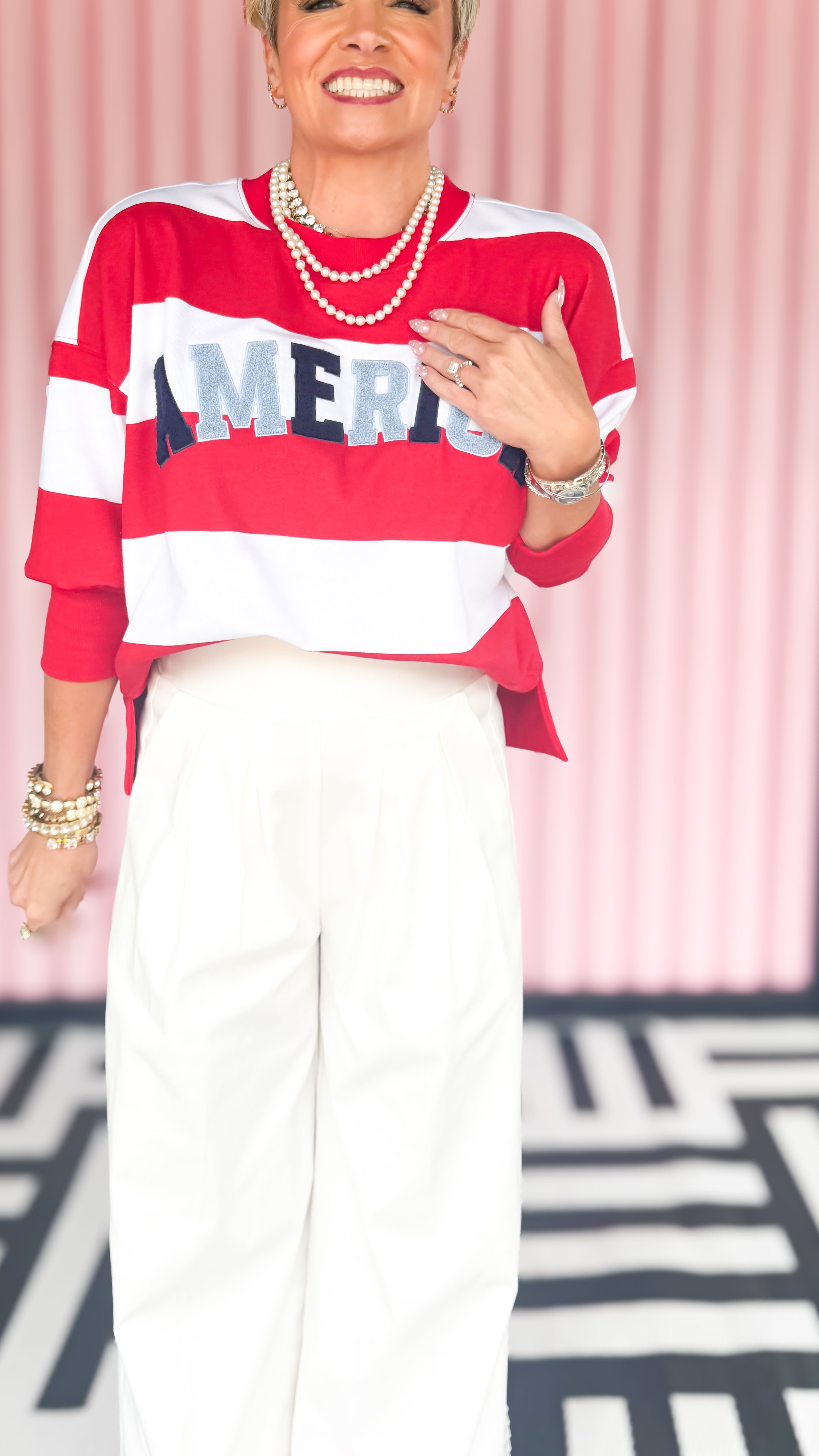 America Rugby Stripe Sweatshirt
