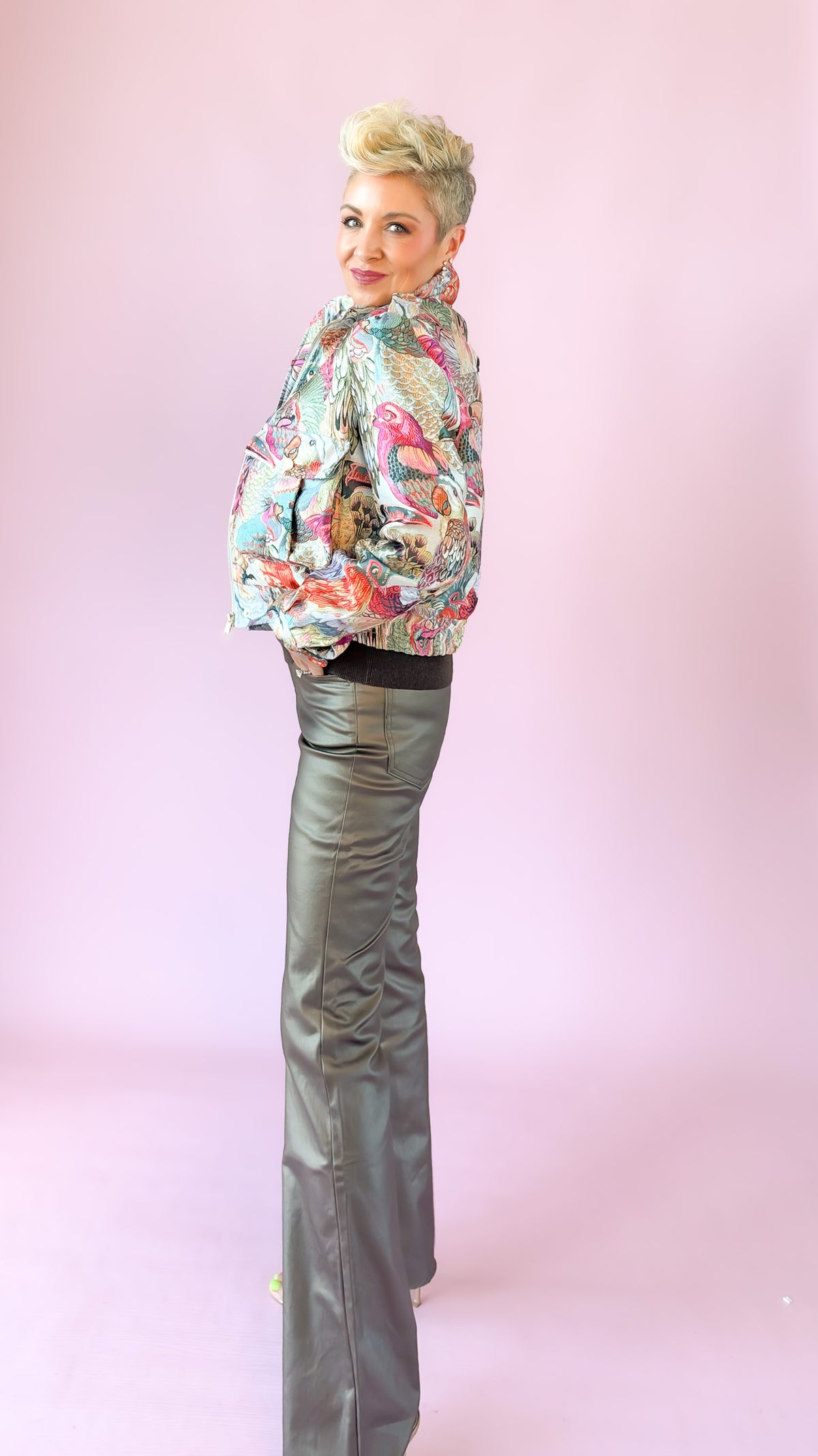 High Rise Fab AB Flare Jean/Pearl Brown