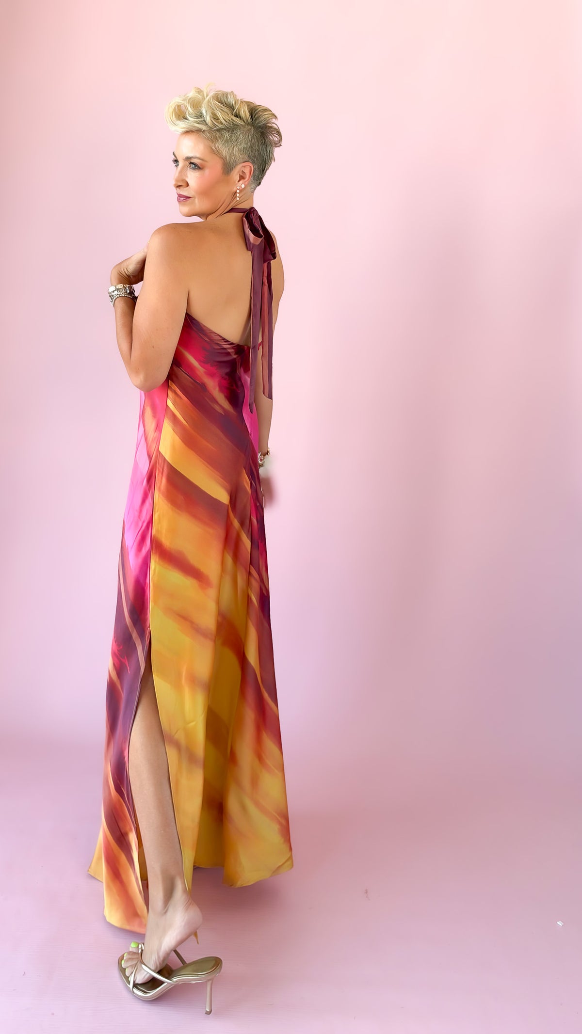 Halter Midi Dress/Sunset