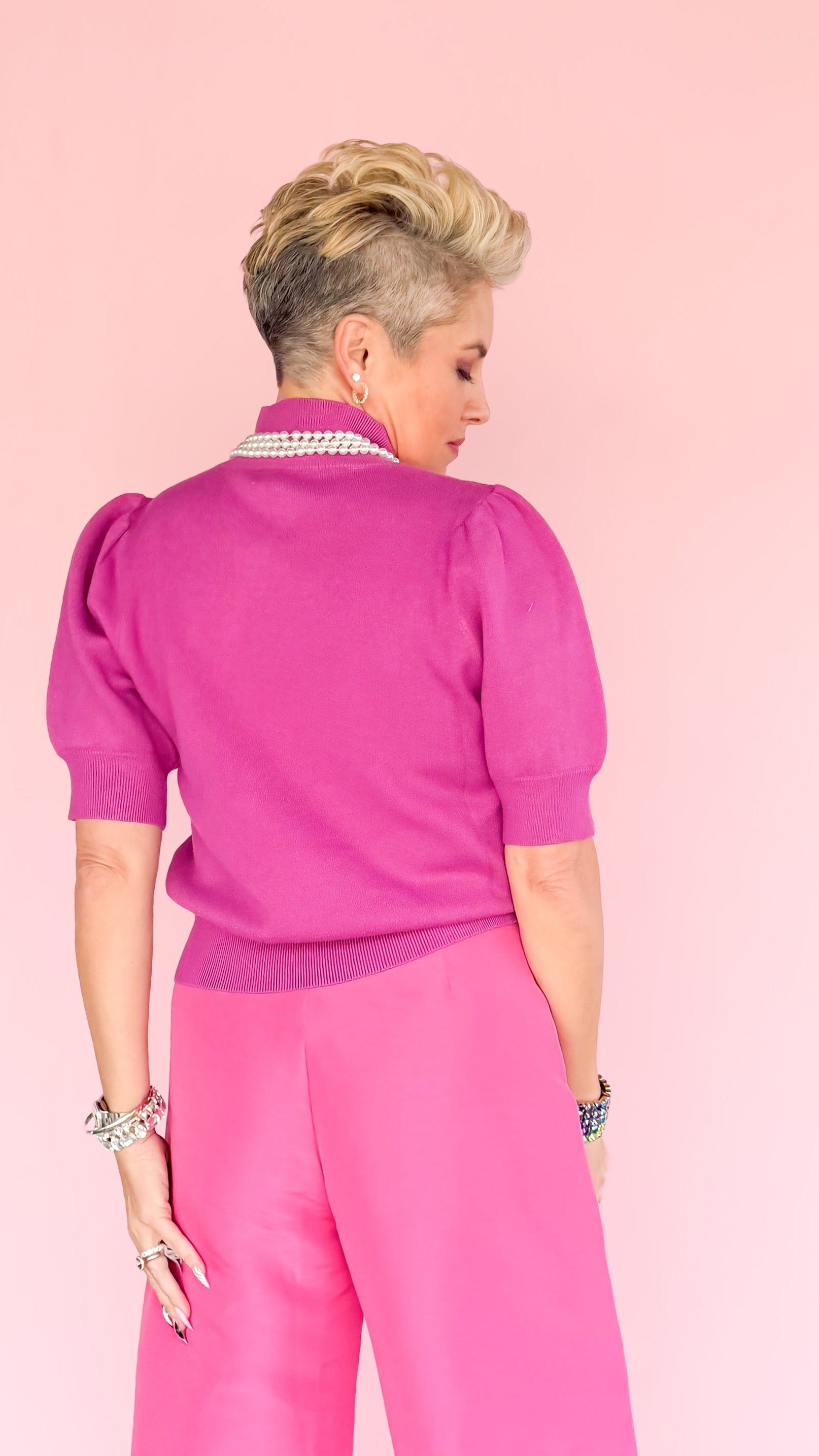 Russel Heart Puff Sleeve Sweater