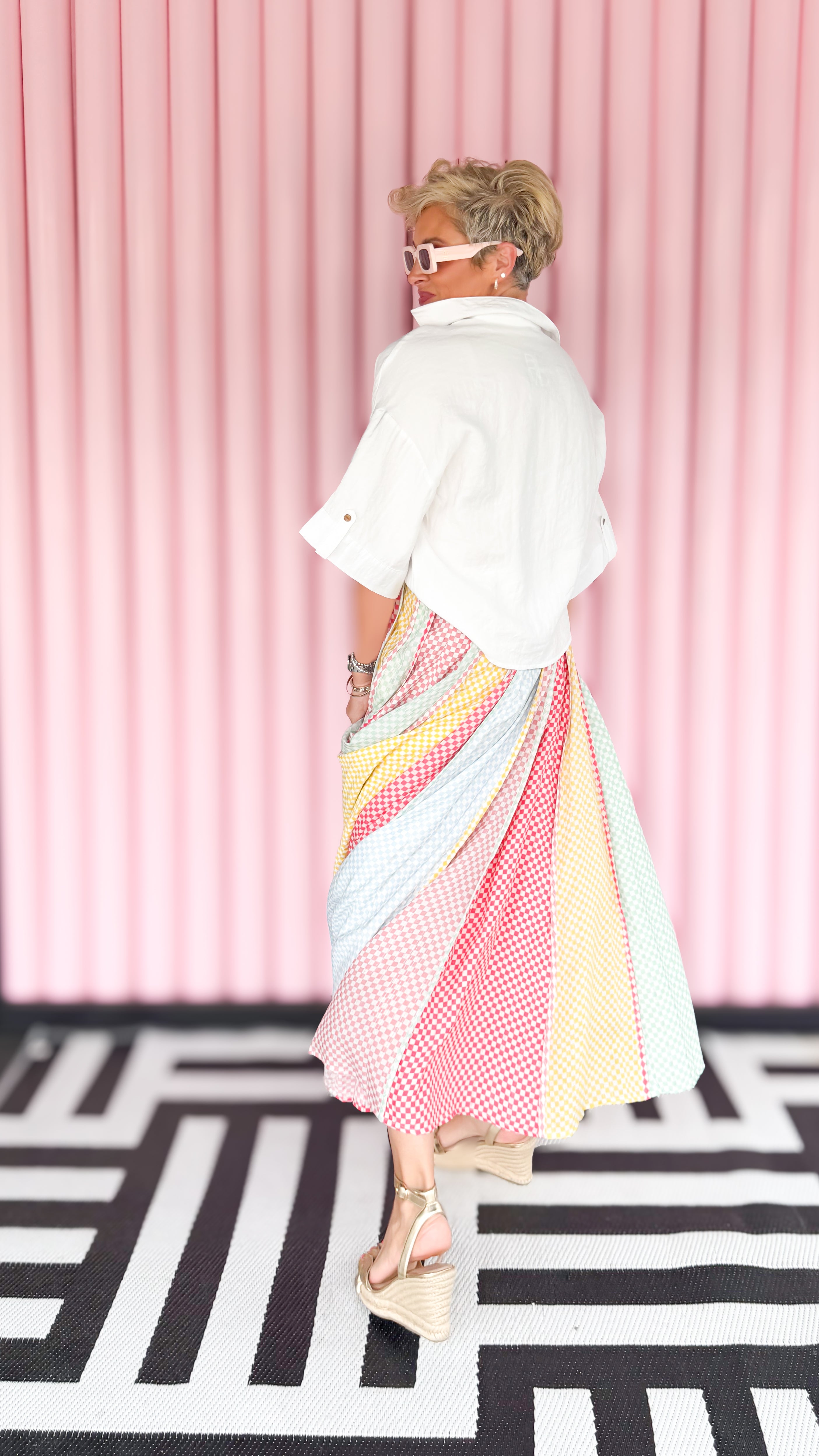 Fabiola Skirt w/Multi Checks