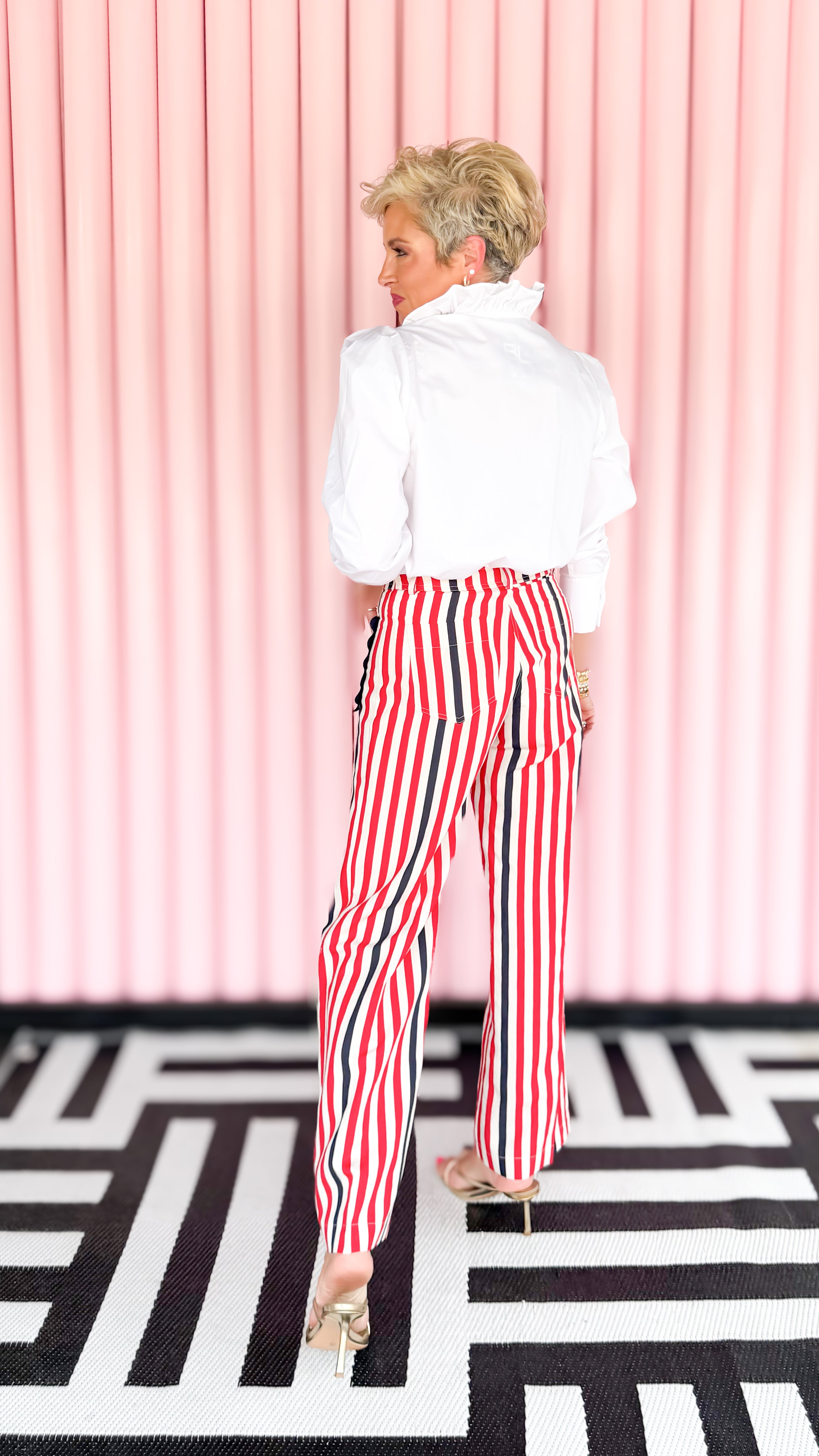 Wide Leg Striped Sailor Pants