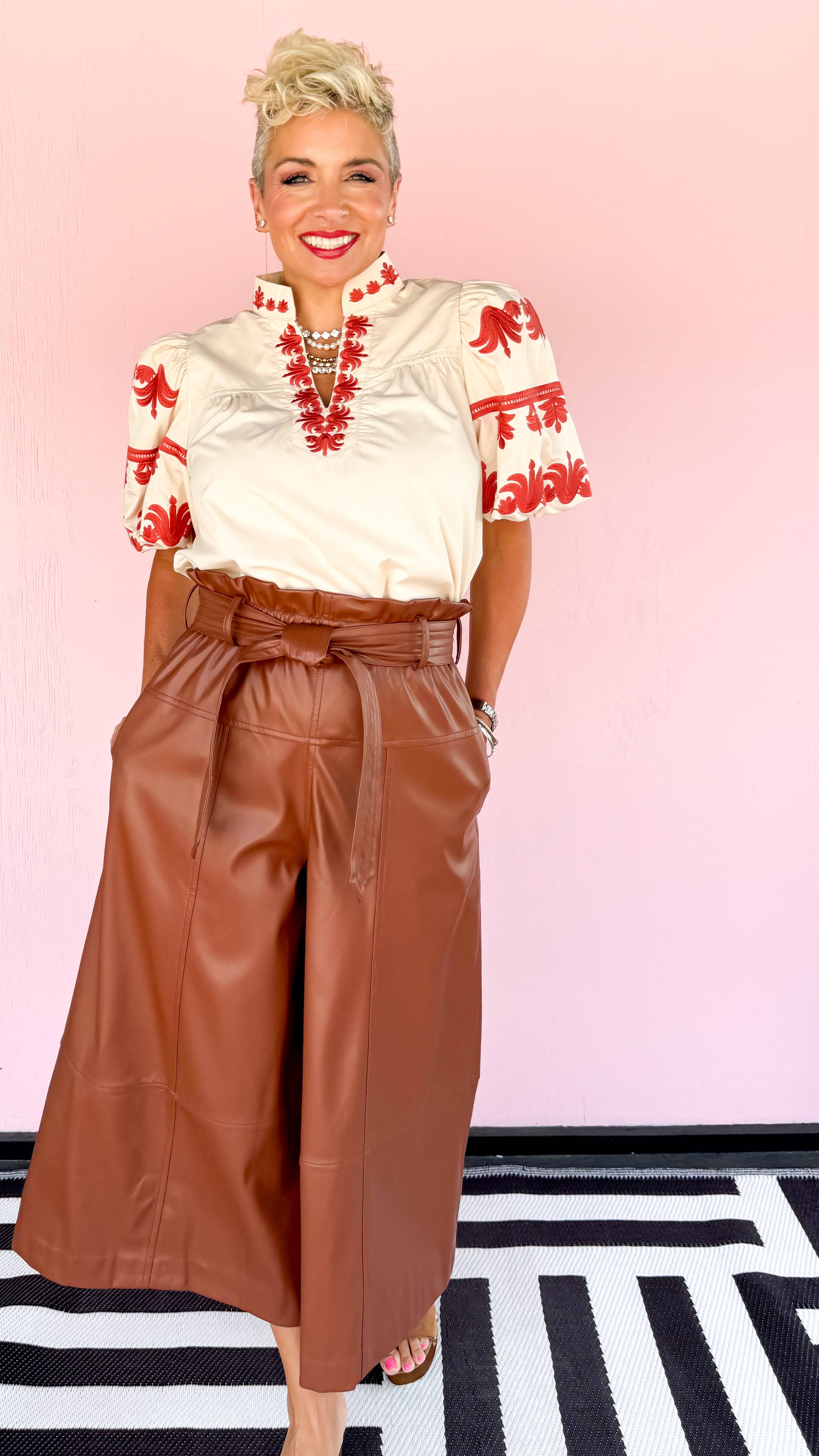 Faux Leather Crop Pant - The BLVD