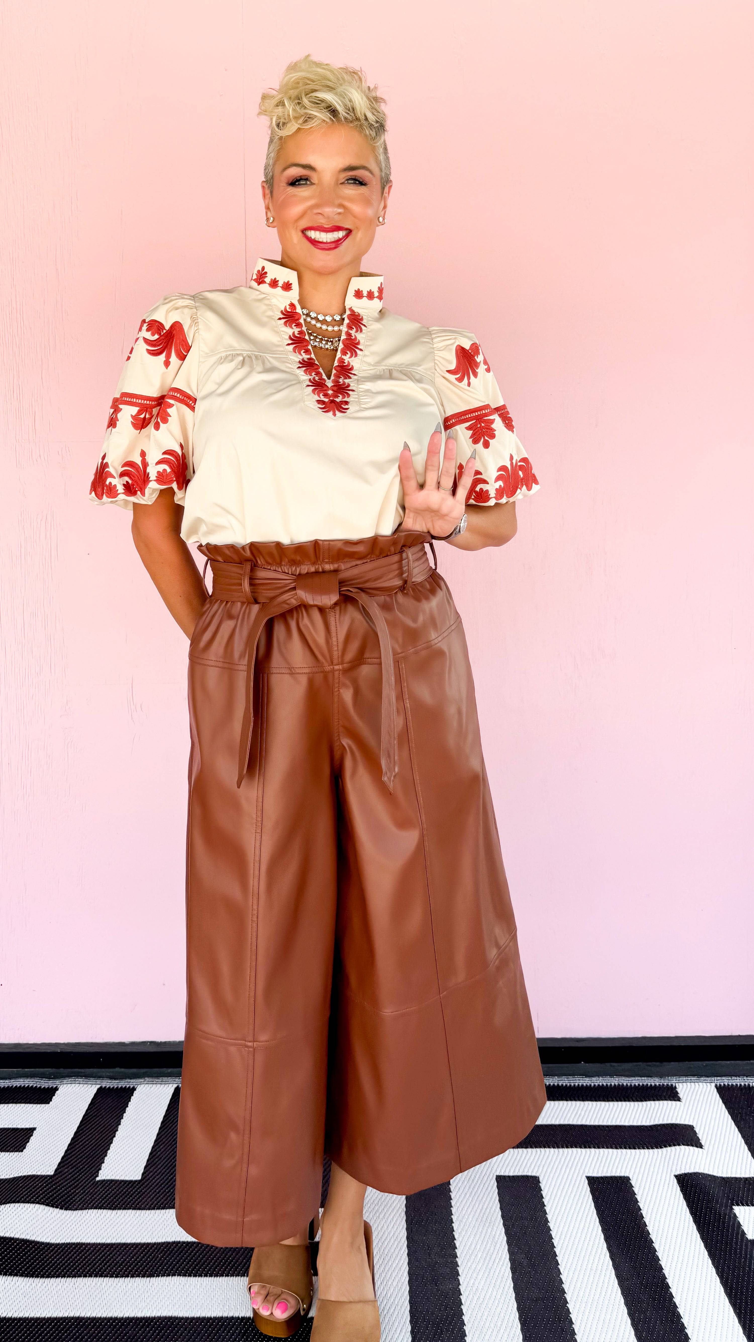 Faux Leather Crop Pant - The BLVD