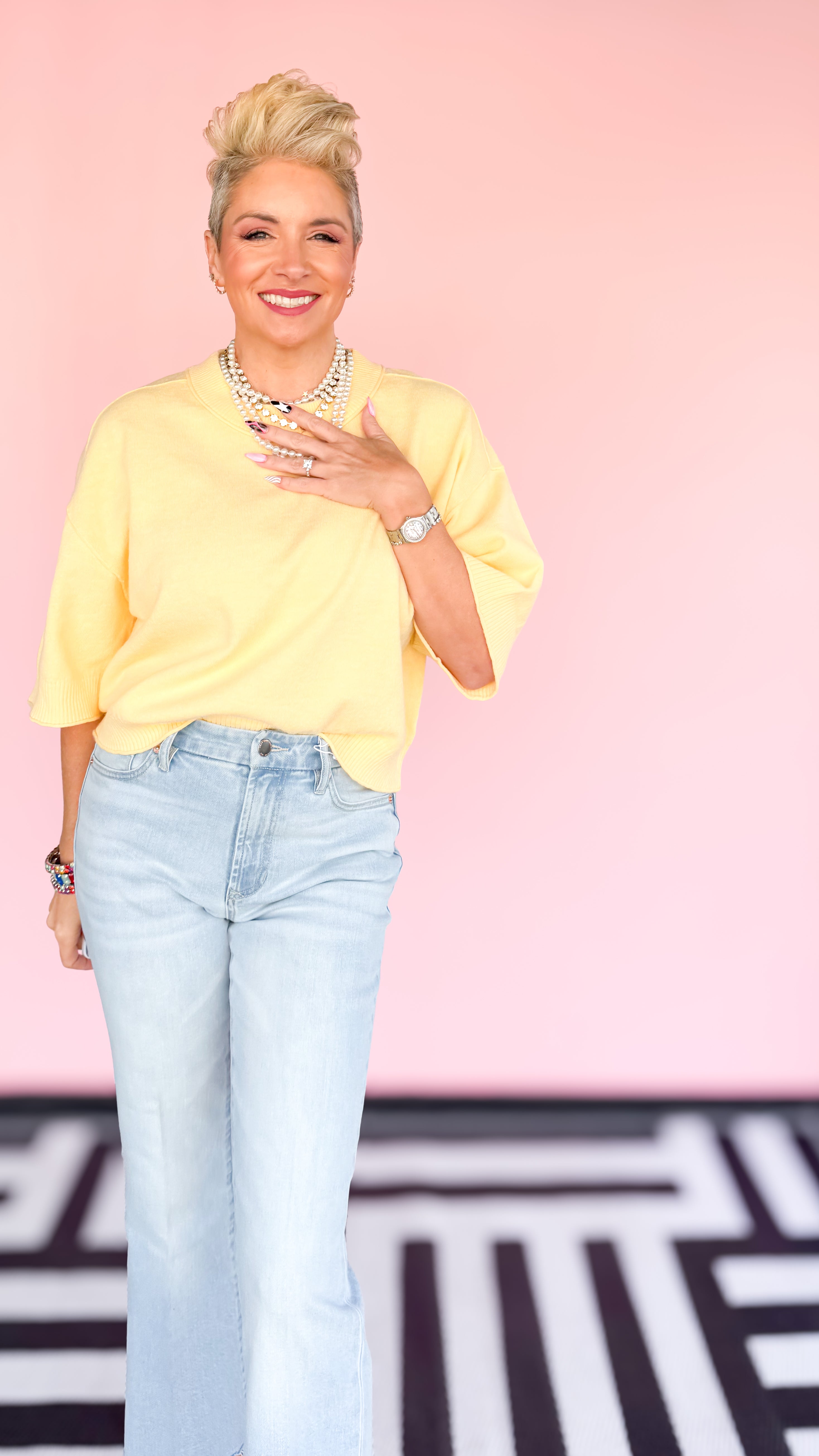 Rhonda Short Sleeve Sweater/Yellow