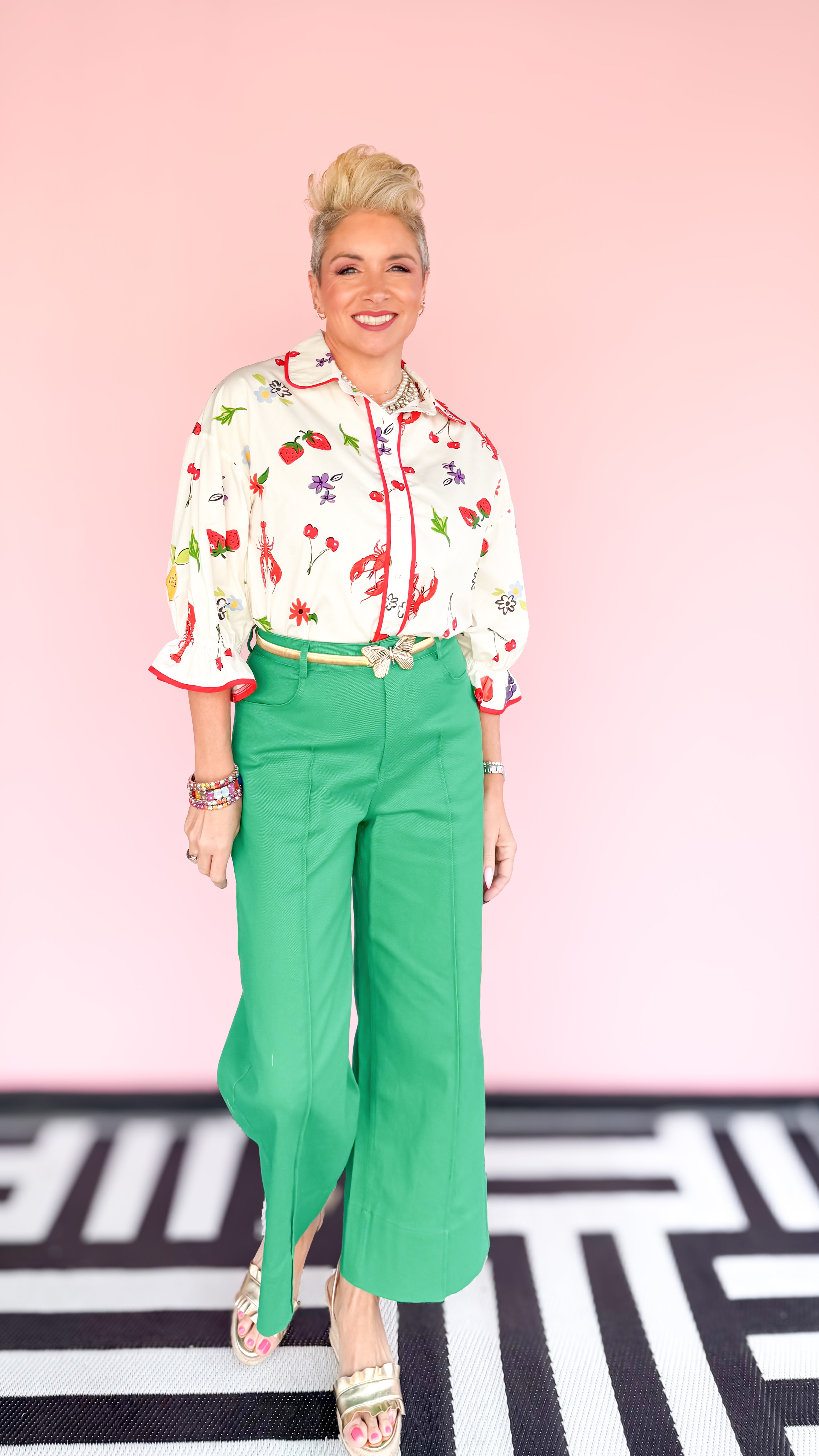 Whitney Wide Leg Colored Jean/Green