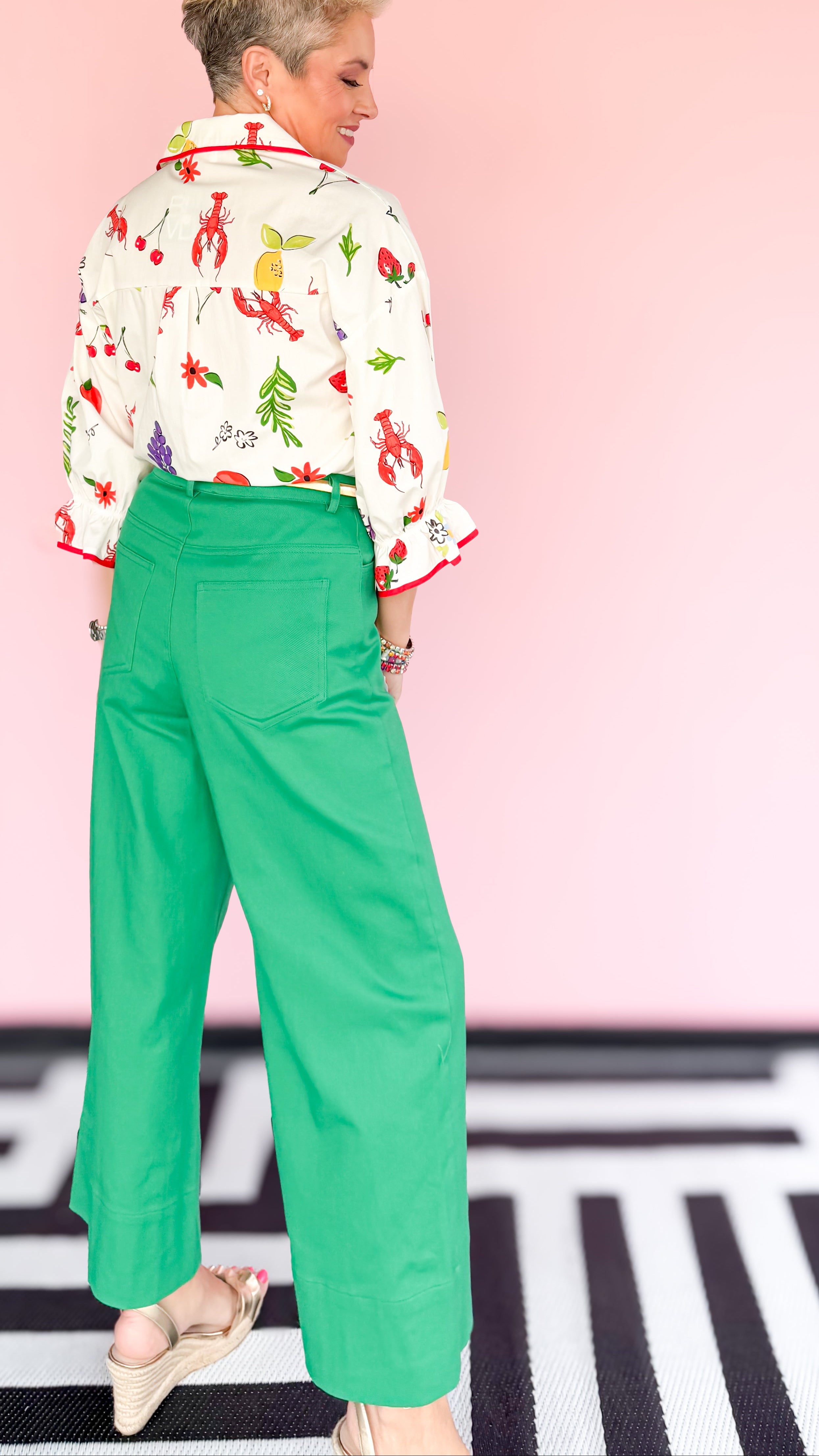 Whitney Wide Leg Colored Jean/Green