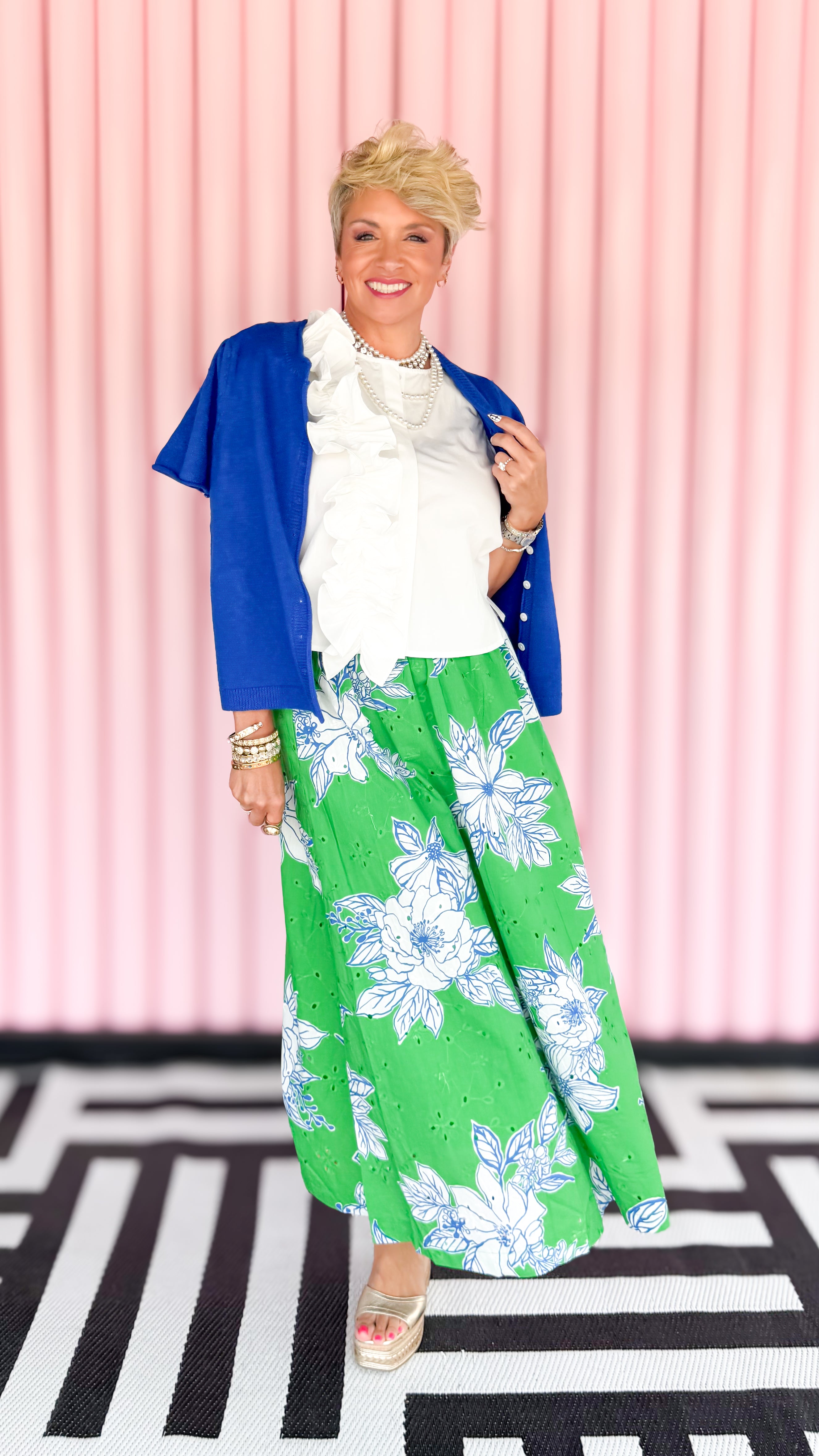 Flossie Floral Skirt/Green