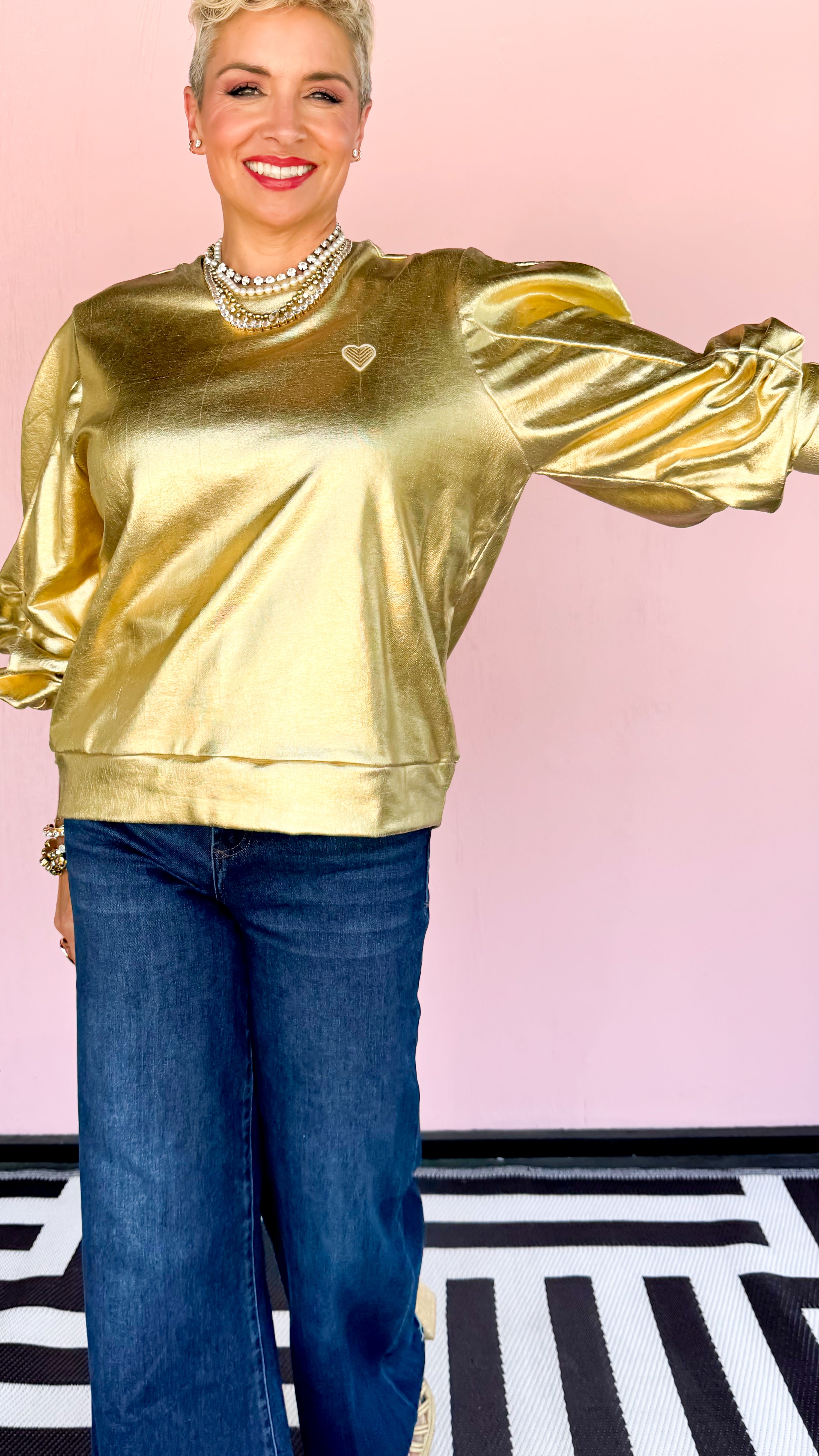 Jemma Solid Gold Sweatshirt - The BLVD
