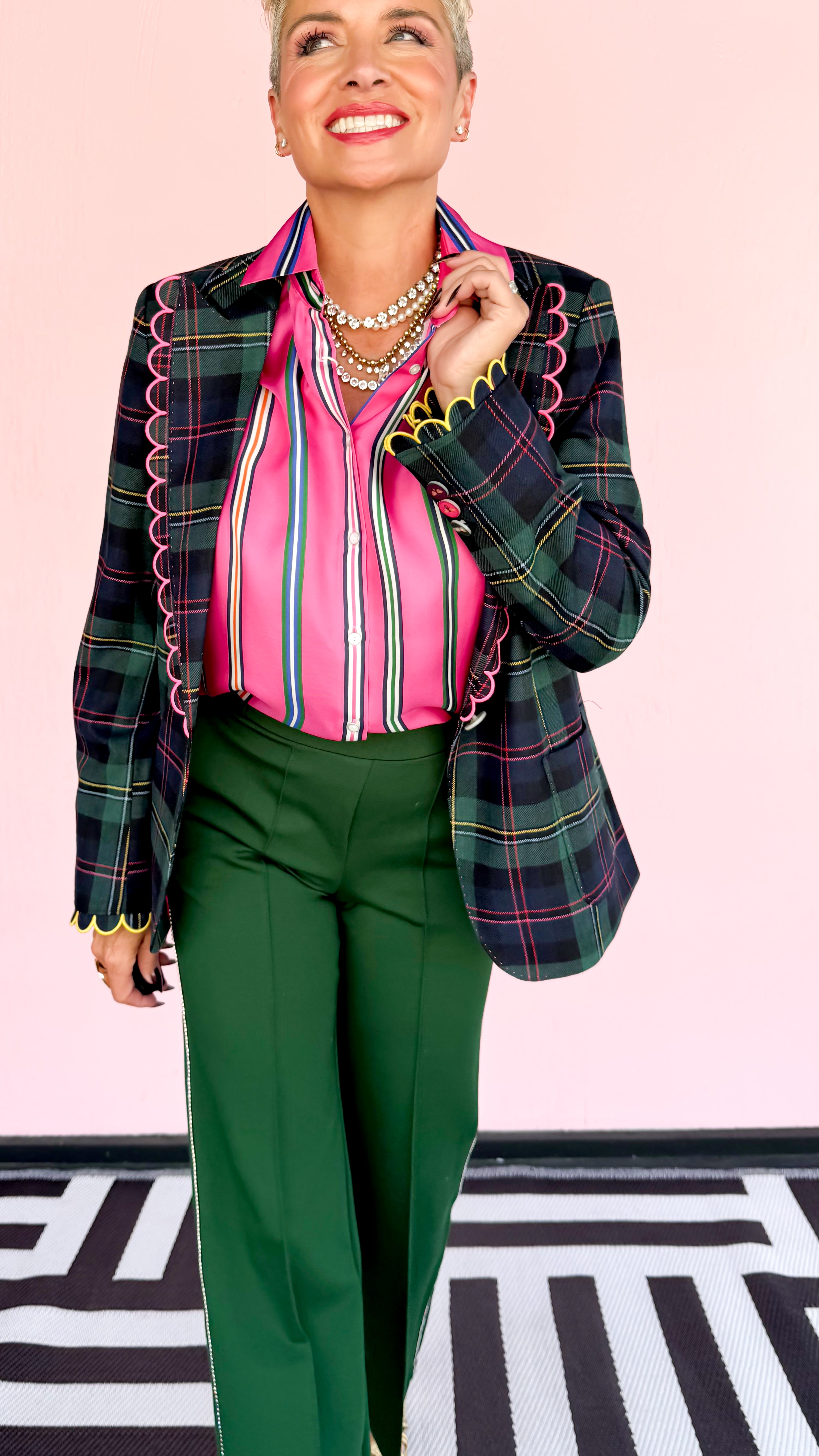 Roya Striped Top/Hot Pink - The BLVD
