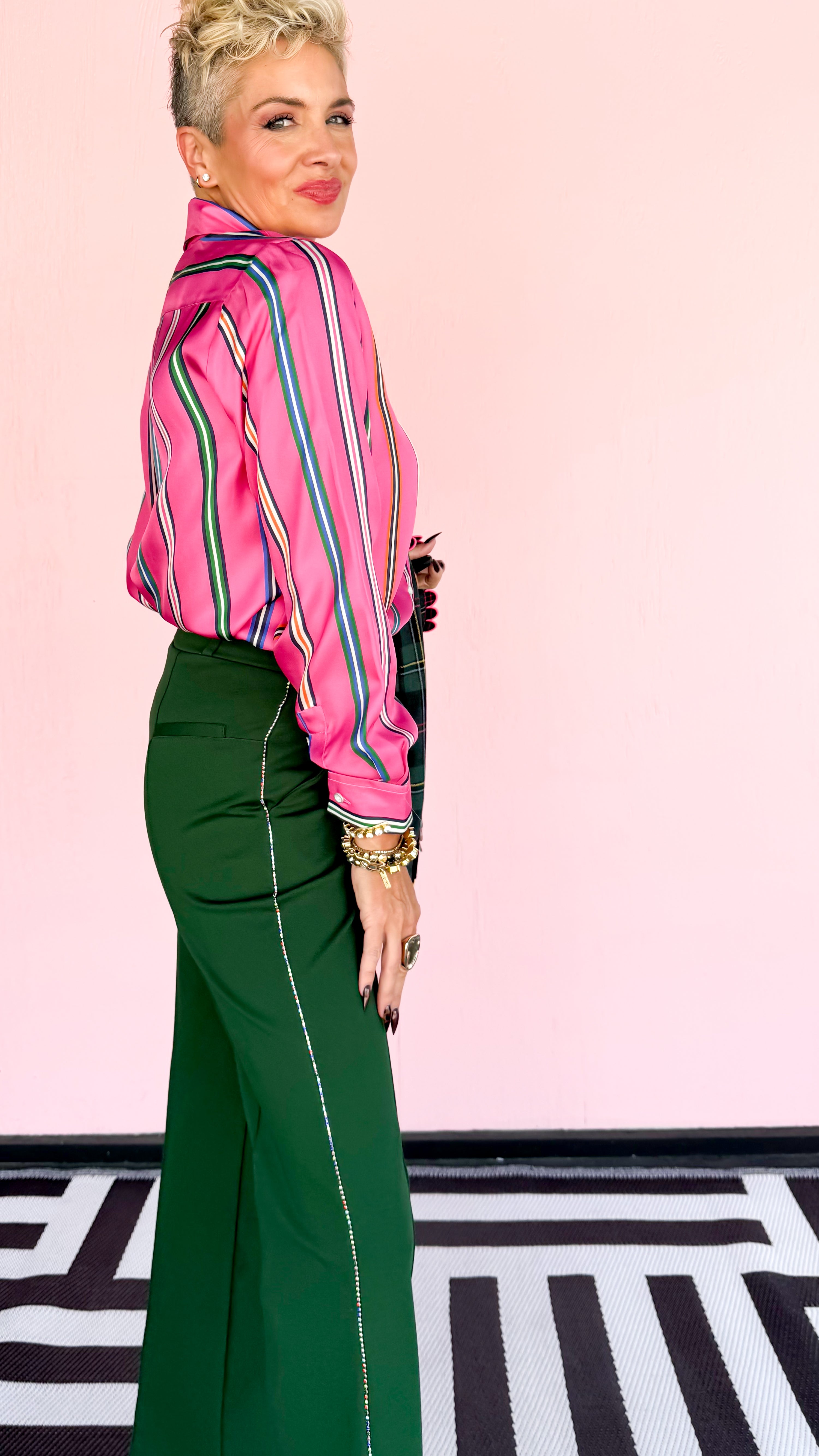 Roya Striped Top/Hot Pink - The BLVD