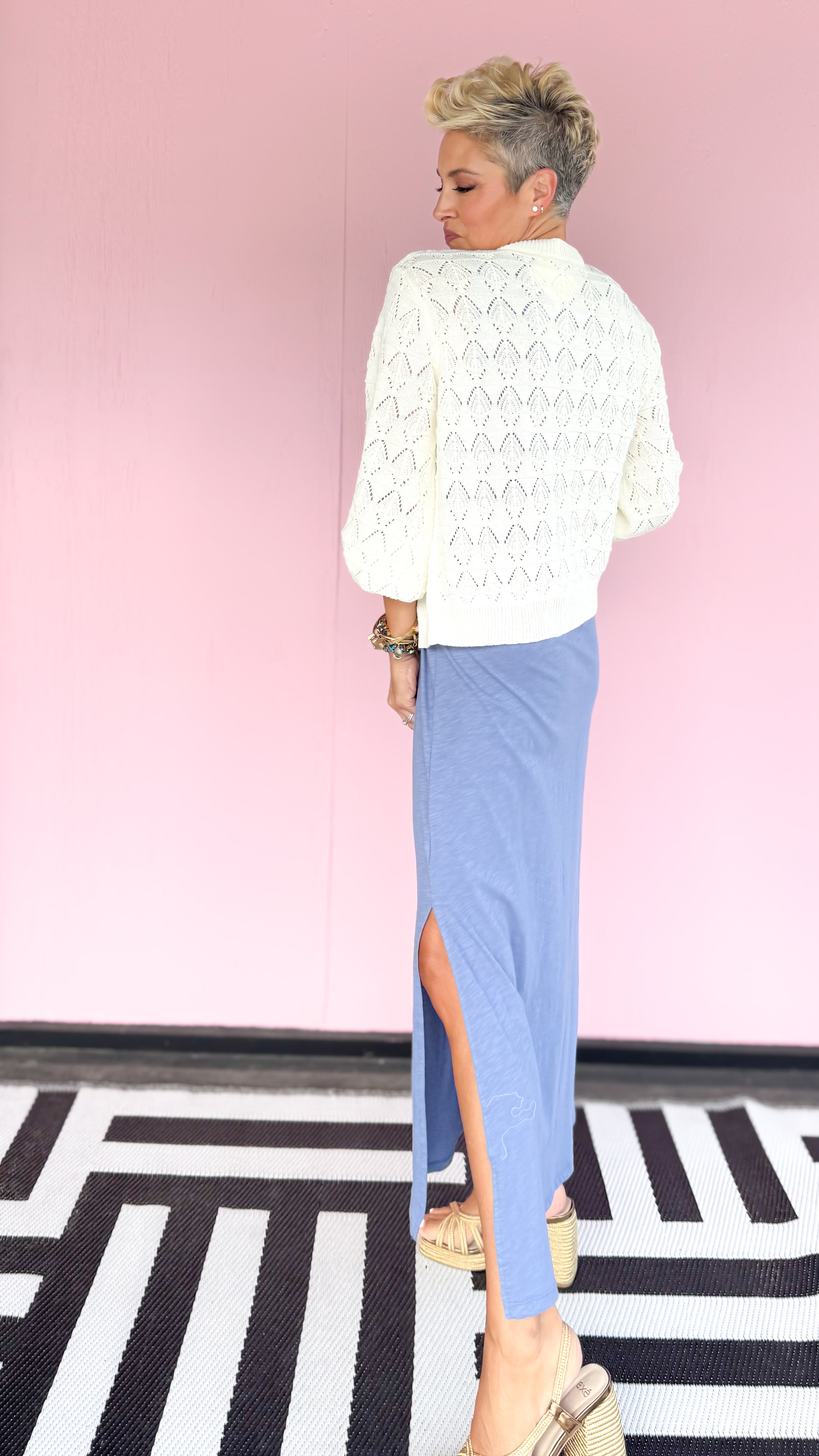 White Cardigan Sweater Top