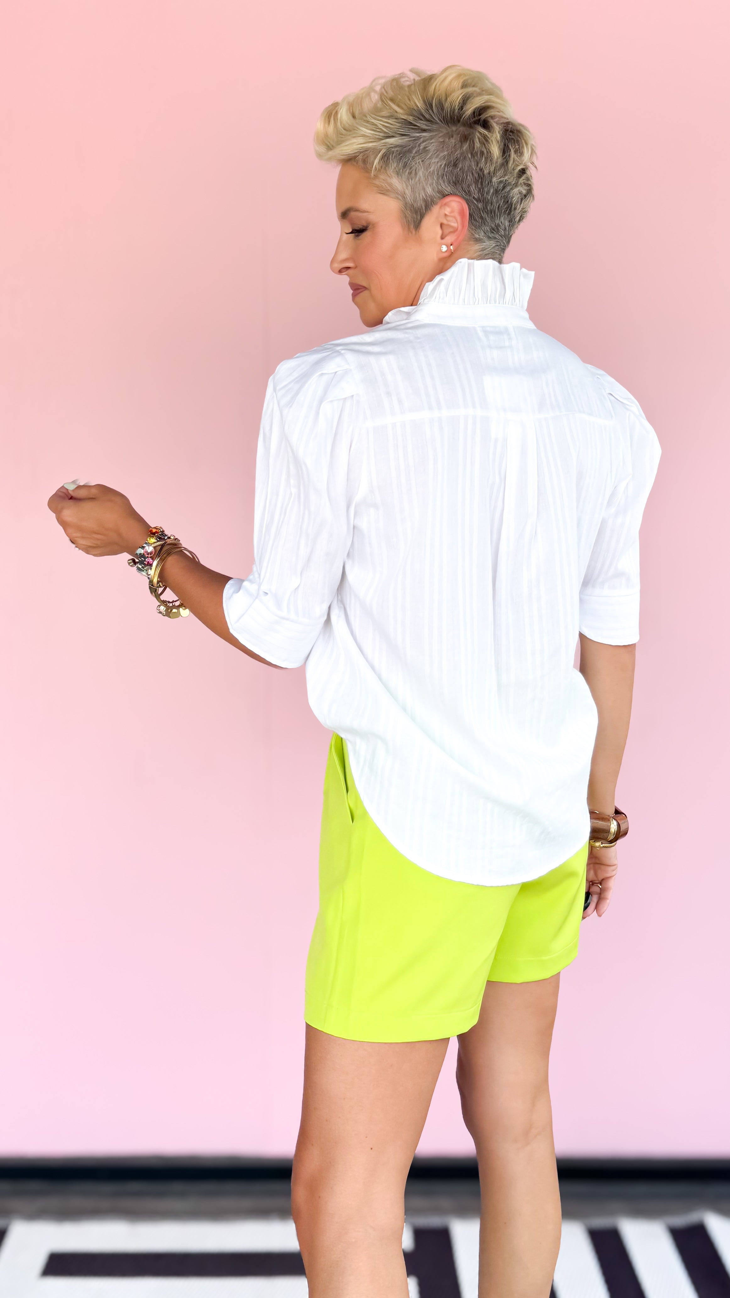 Octavia Puff Sleeve Top/White