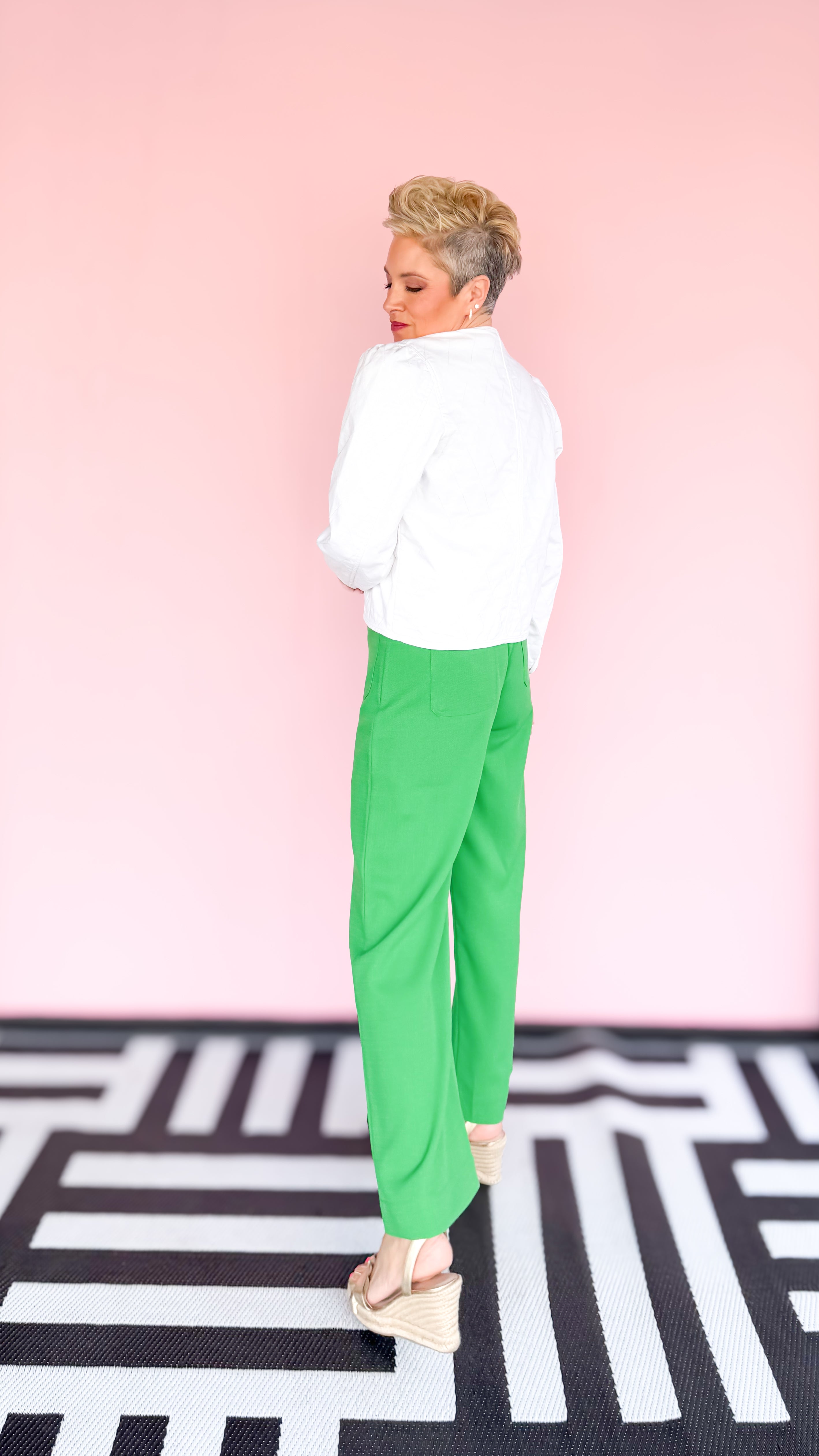 Front Pocket Crop Pant/Green